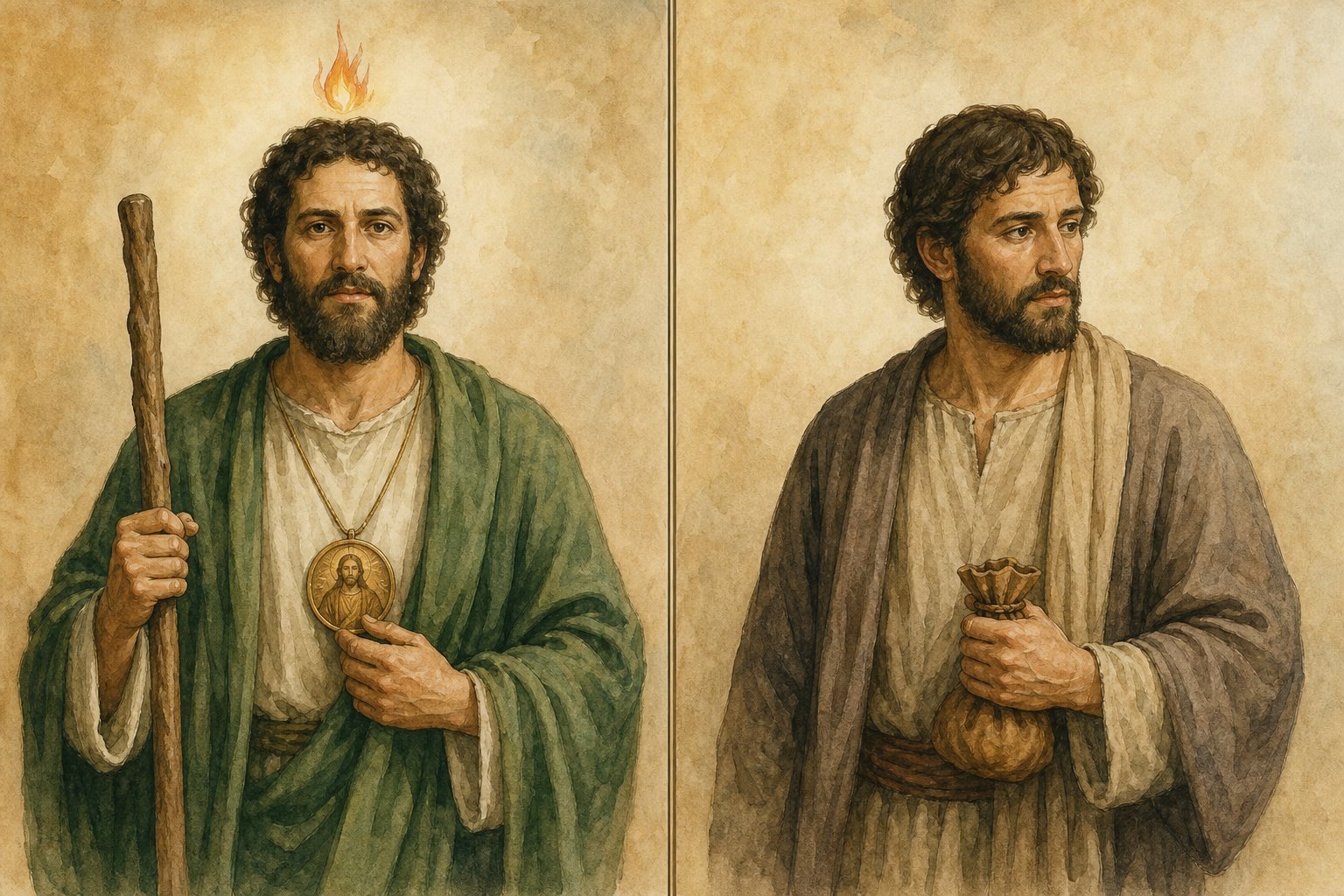 Comparación editorial respetuosa de San Judas Tadeo y Judas Iscariote como personas distintas
