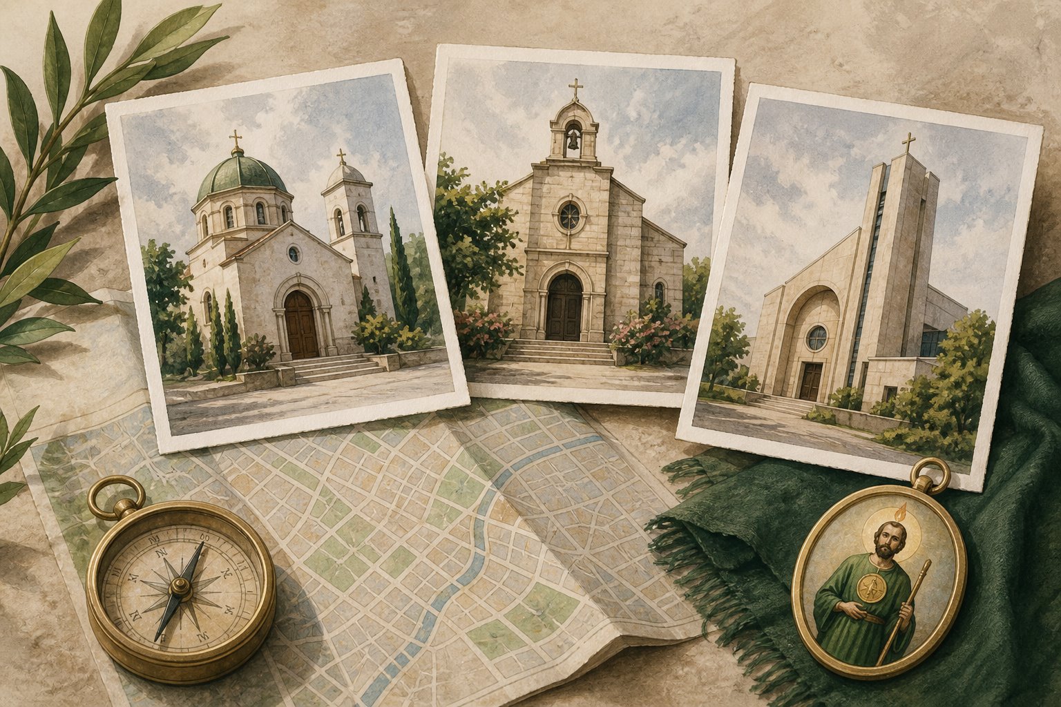 Illustrated planning table for finding a San Judas Tadeo church through verified sources