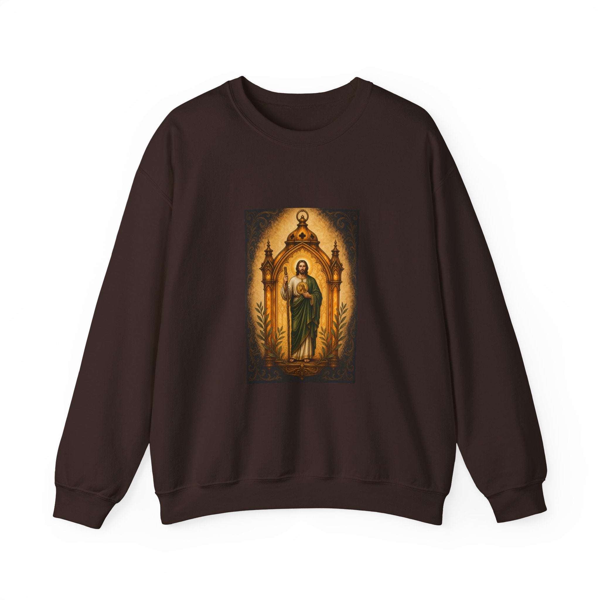 San Judas Tadeo Amber Pilgrim Lantern Crewneck Sweatshirt