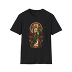 San Judas Tadeo Crimson Rose Window Unisex T-Shirt