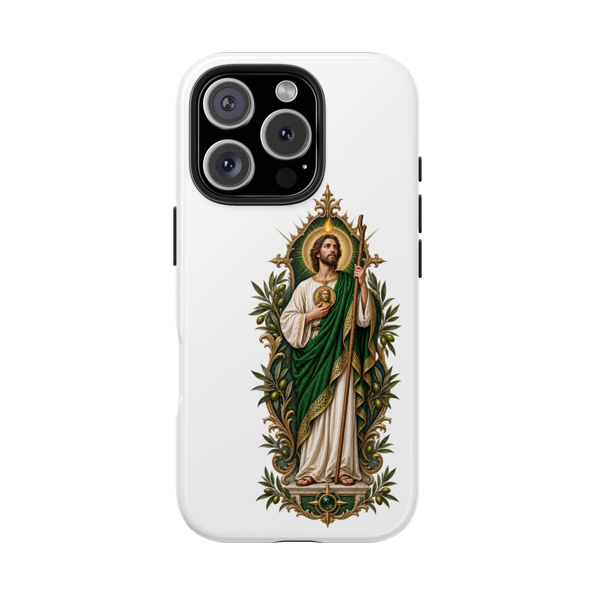 San Judas Tadeo Olive Reliquary Tough Phone Case product preview, view 5