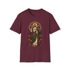 San Judas Tadeo Crimson Rose Window Unisex T-Shirt