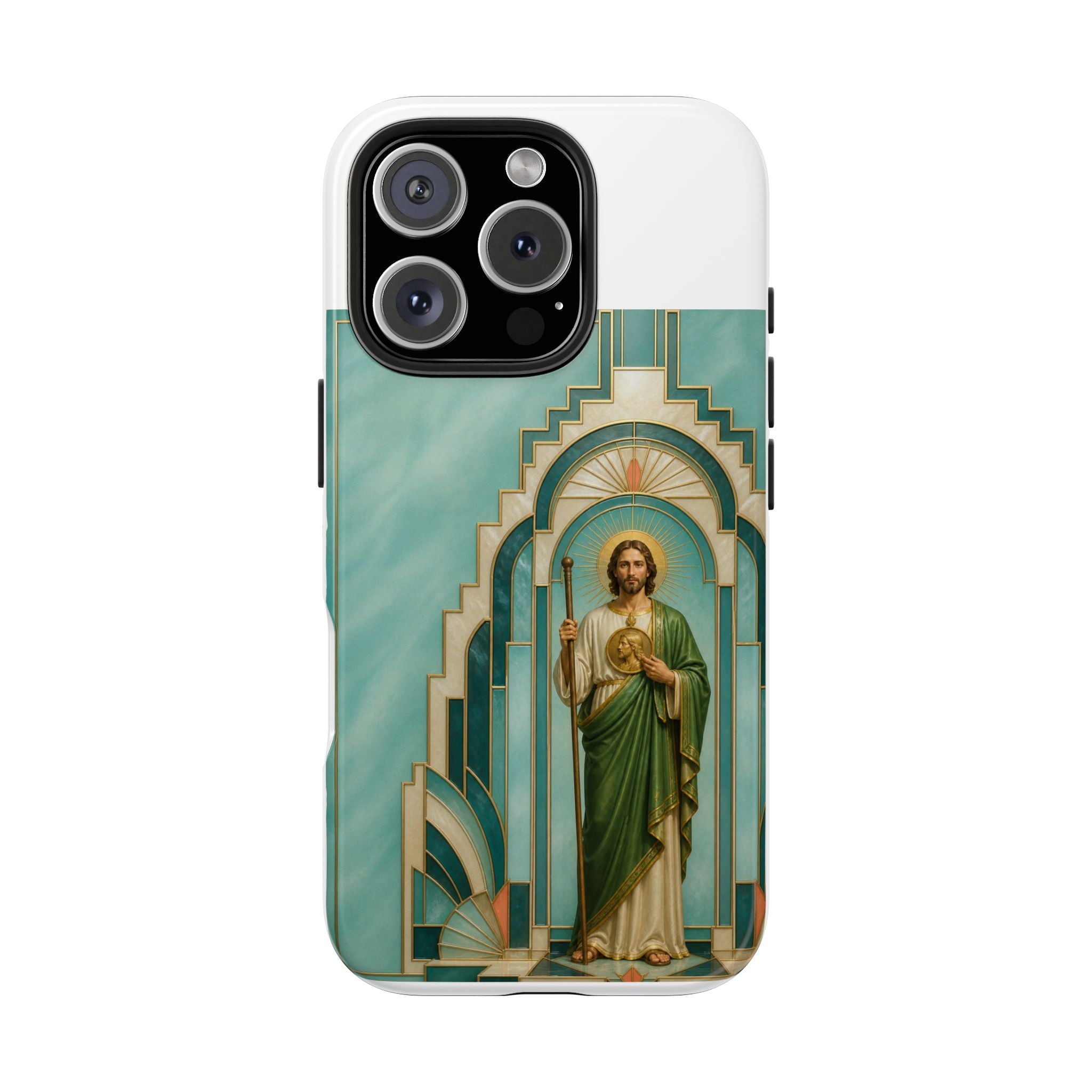 San Judas Tadeo Aqua Radiant Sanctuary Tough Phone Case product preview, view 5