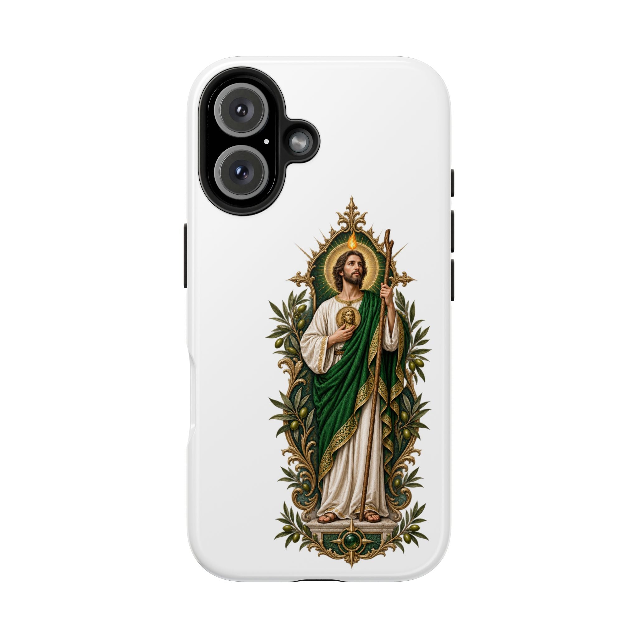 San Judas Tadeo Olive Reliquary Tough Phone Case product preview, view 7