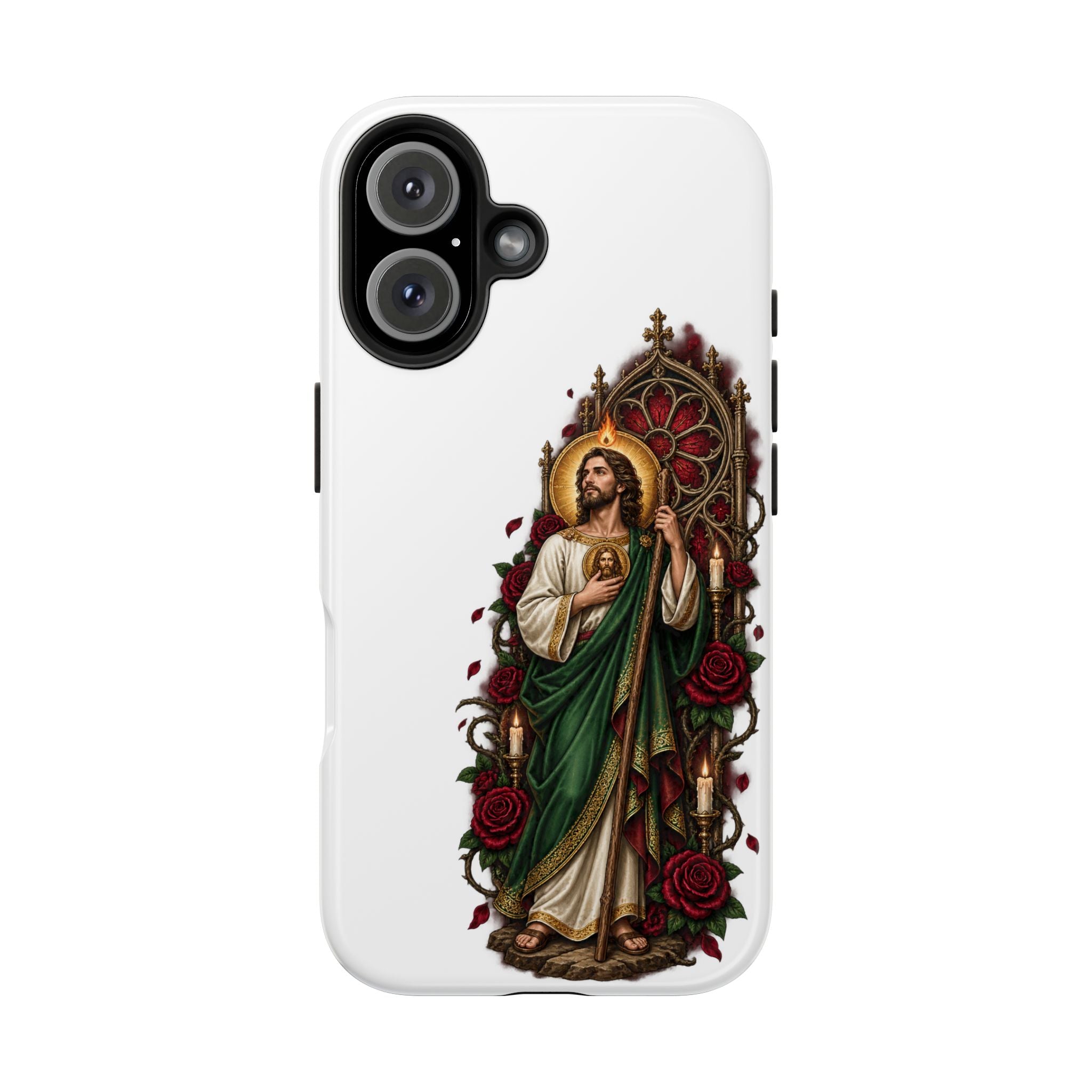 San Judas Tadeo Crimson Rose Window Tough Phone Case product preview, view 7