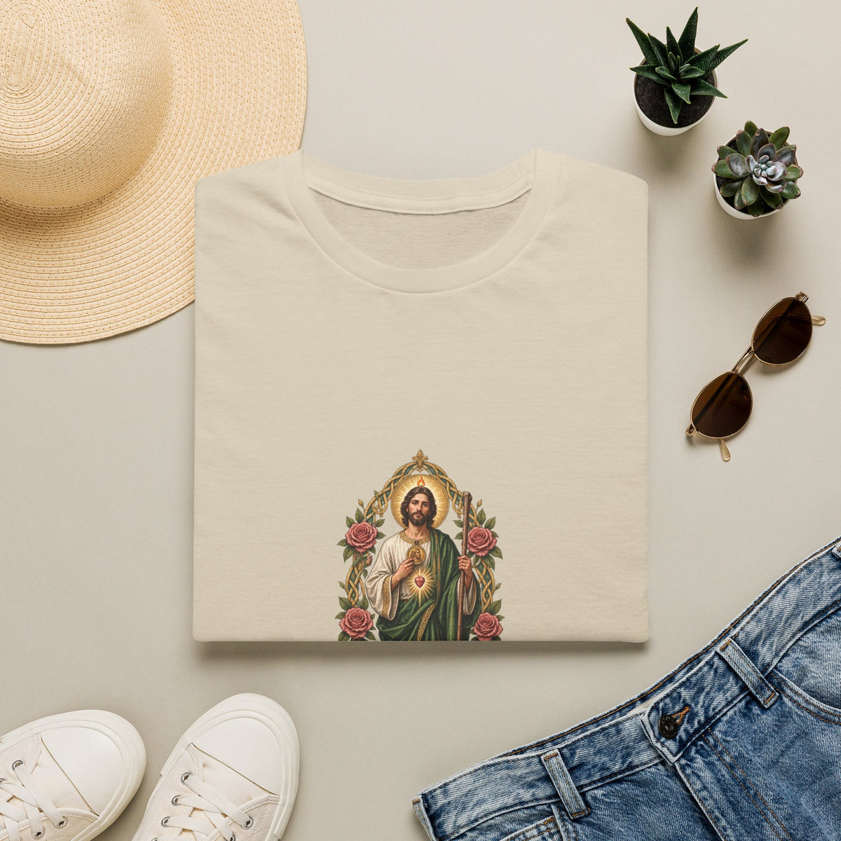 San Judas Rosewater Pilgrim Knot T-Shirt product preview, view 3