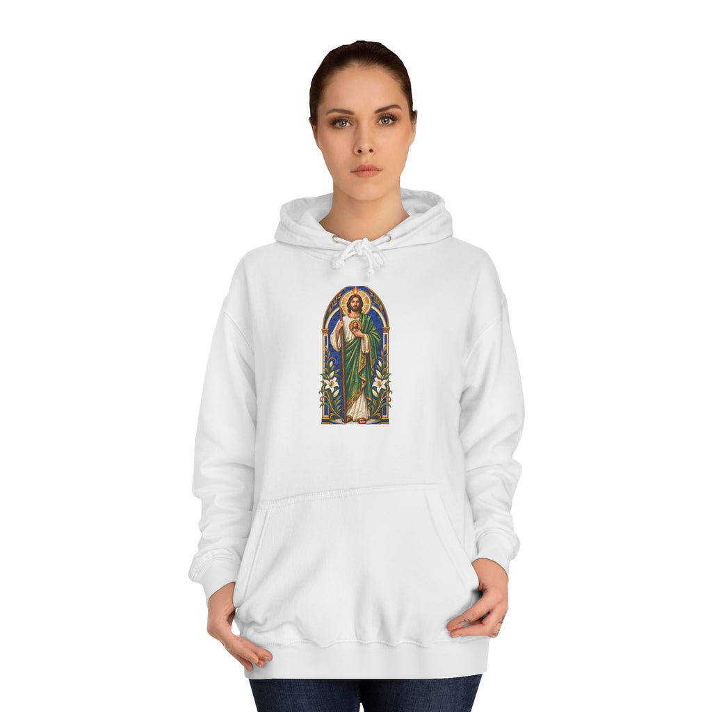 San Judas Tadeo Cobalt Chapel Mosaic Unisex Hoodie product preview, view 4