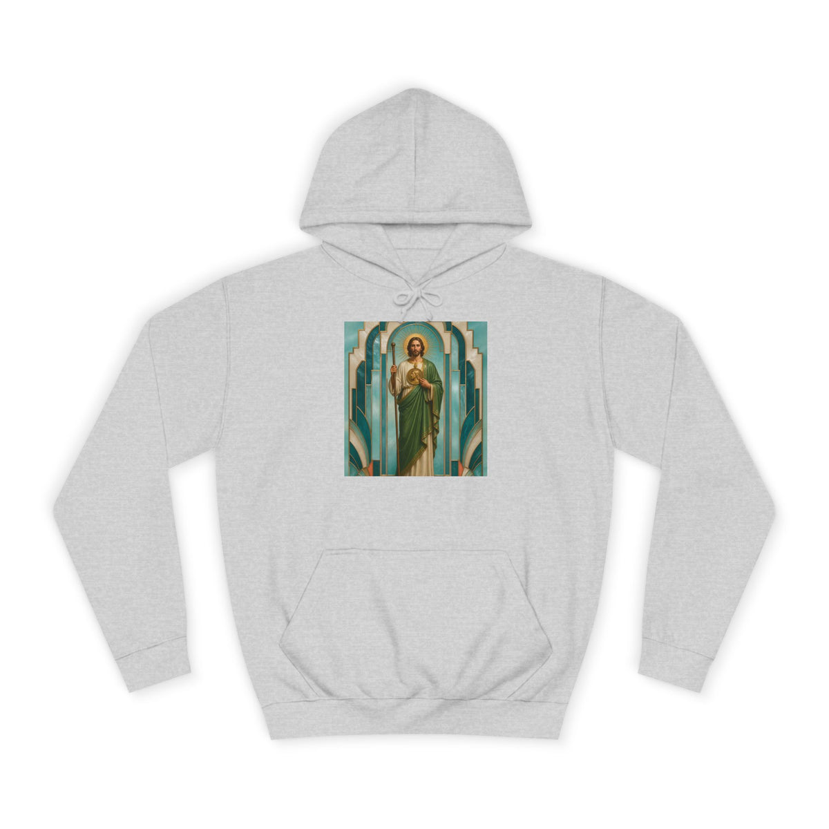 San Judas Tadeo Aqua Radiant Sanctuary Unisex Hoodie