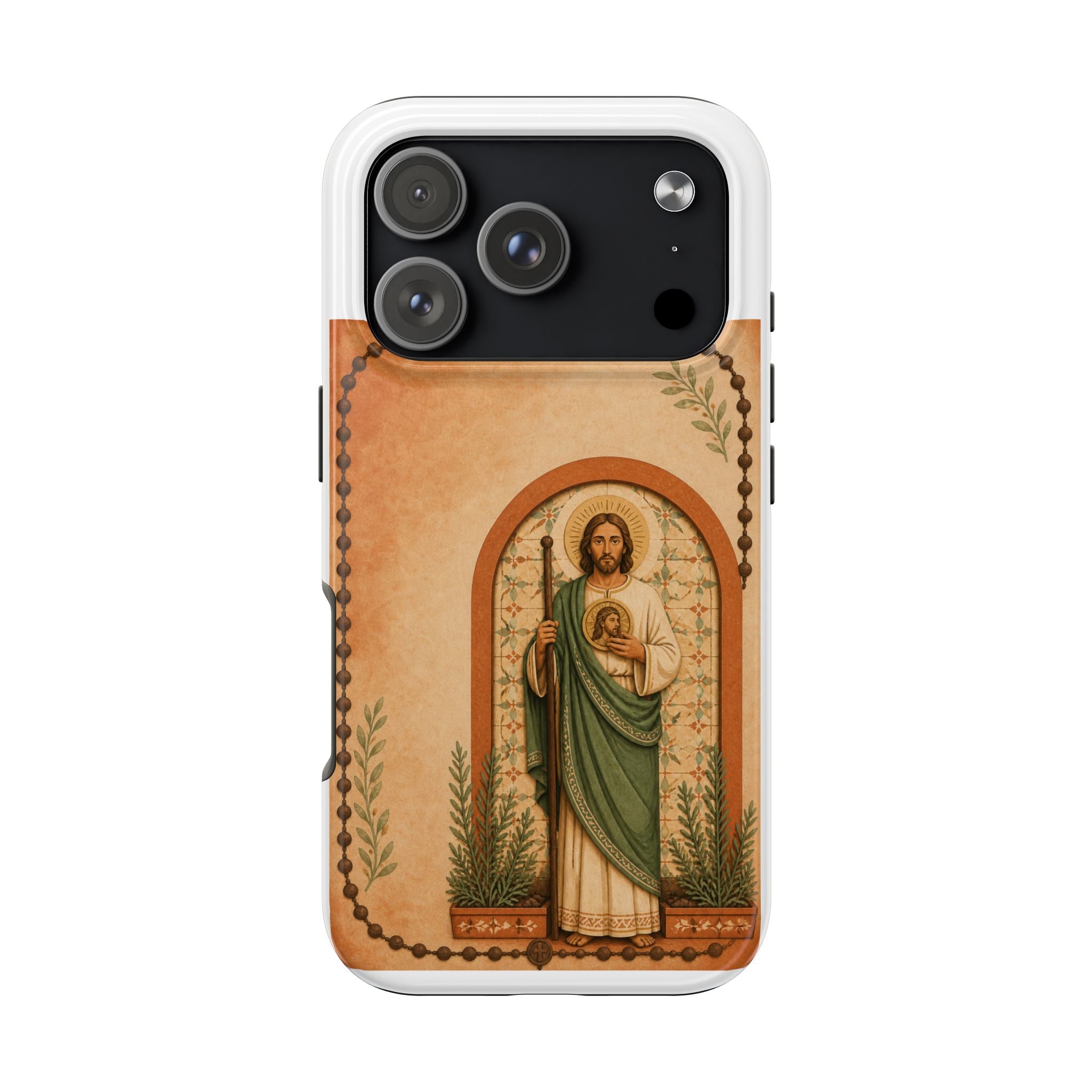 San Judas Tadeo Terracotta Rosary Garden Tough Phone Case product preview, view 9