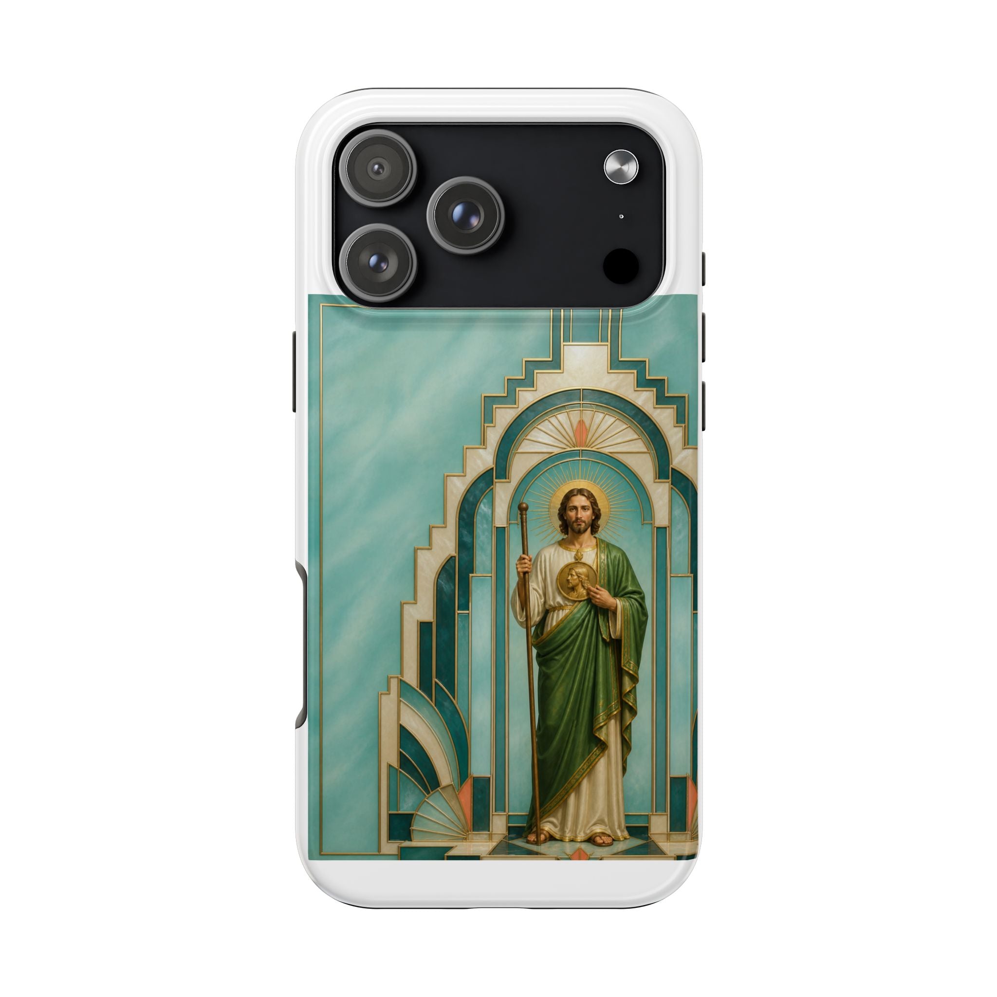 San Judas Tadeo Aqua Radiant Sanctuary Tough Phone Case product preview, view 10