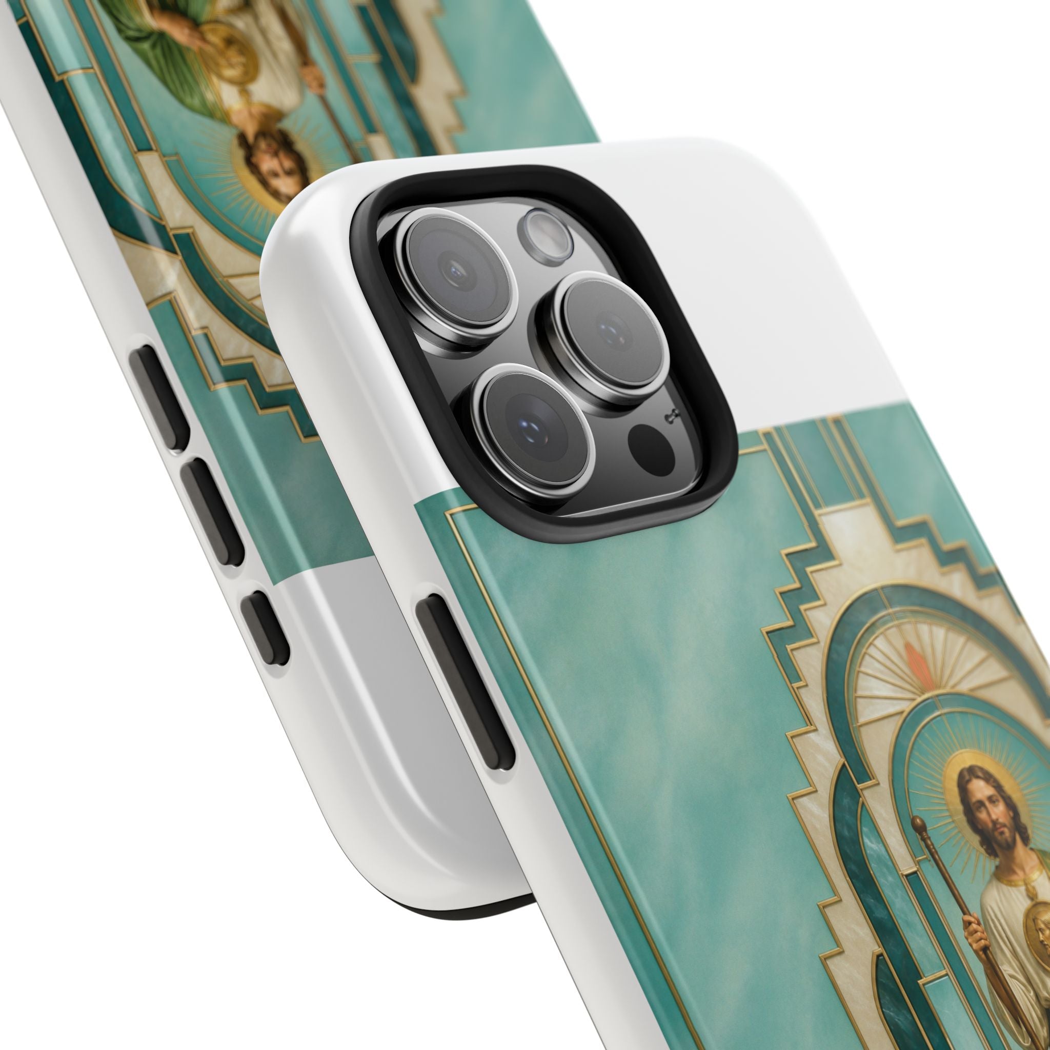 San Judas Tadeo Aqua Radiant Sanctuary Tough Phone Case product preview, view 24