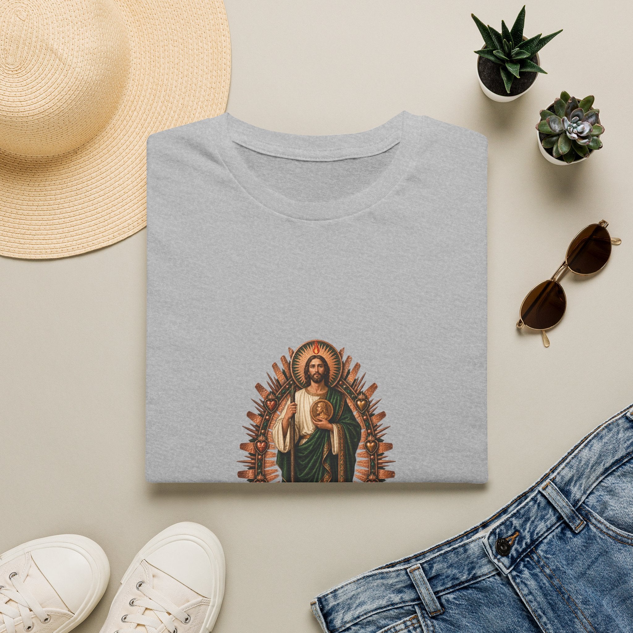 San Judas Copper Ex-Voto Mandorla T-Shirt product preview, view 4