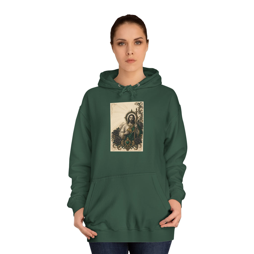 San Judas Tadeo Emerald & Gold Sacred Heart Unisex Hoodie