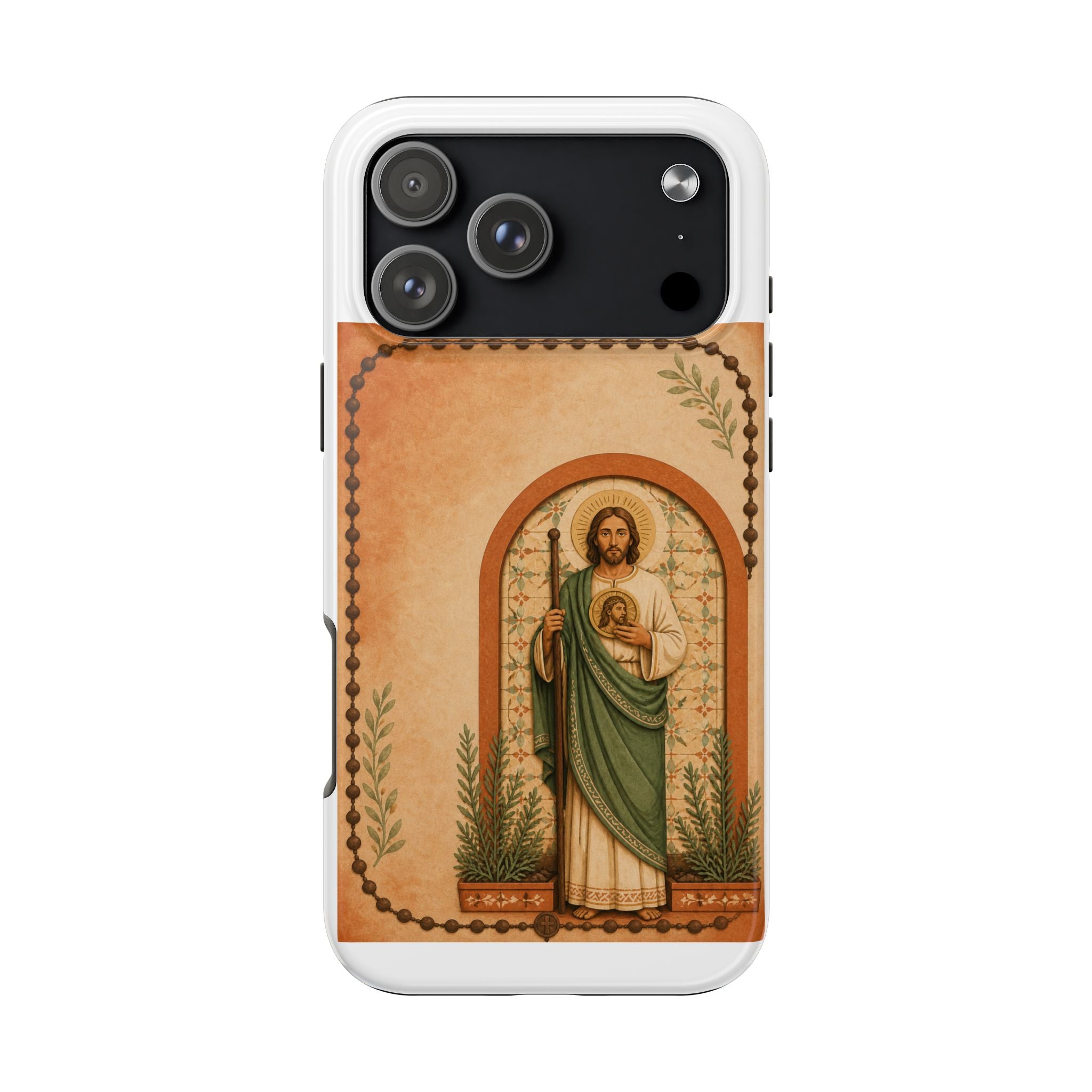 San Judas Tadeo Terracotta Rosary Garden Tough Phone Case product preview, view 10