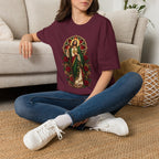 San Judas Tadeo Crimson Rose Window Unisex T-Shirt
