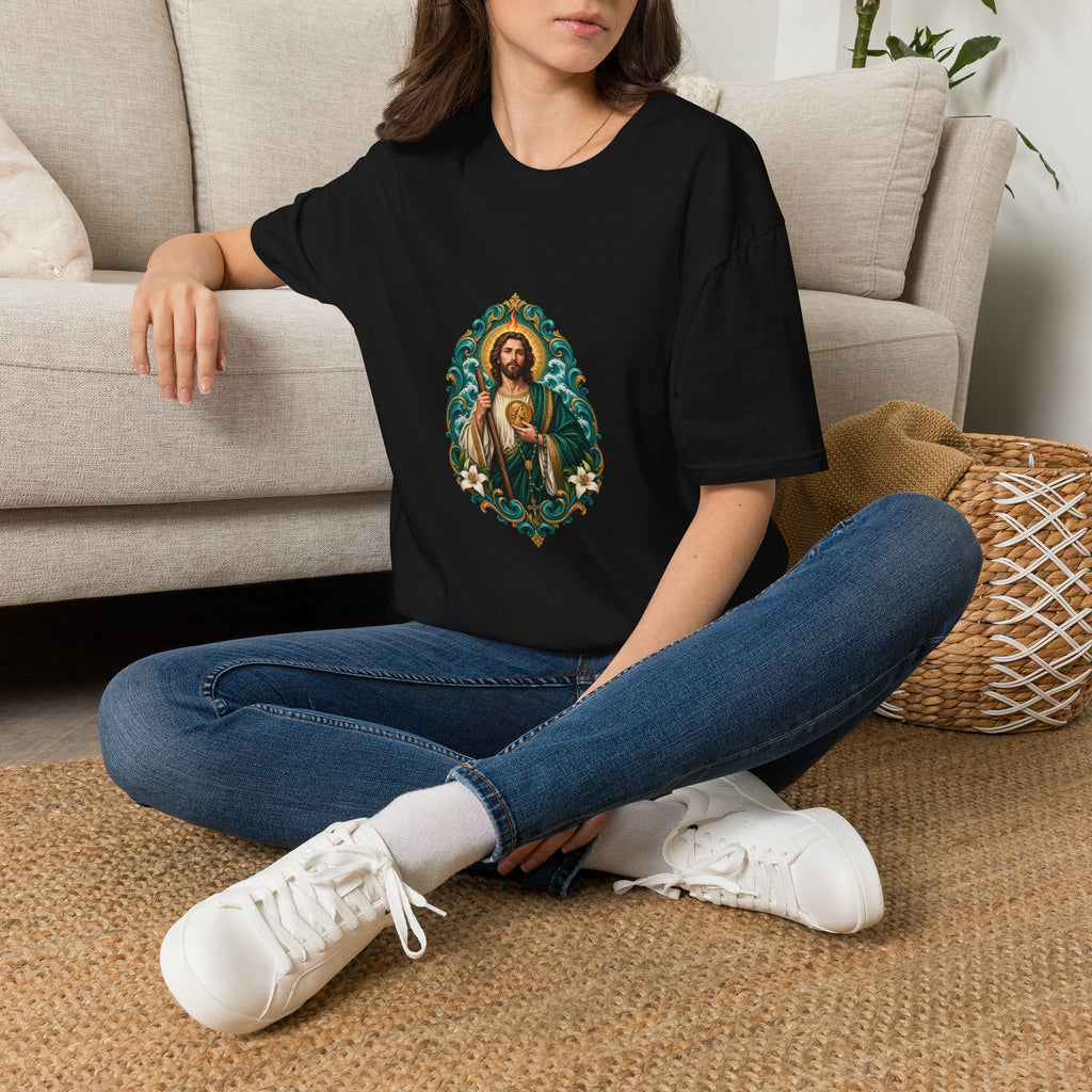 San Judas Teal Rosary Harbor T-Shirt product preview, view 9