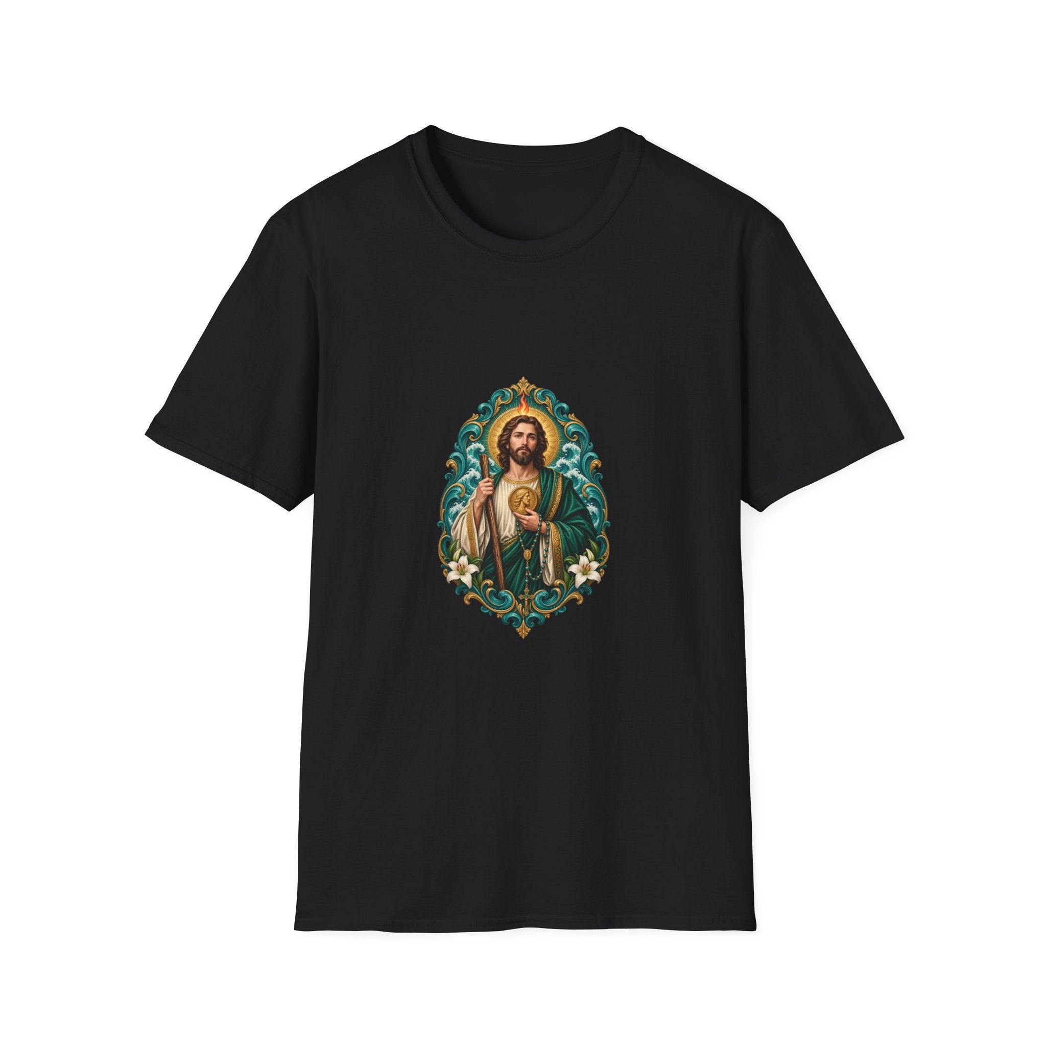 San Judas Teal Rosary Harbor T-Shirt product preview, view 10