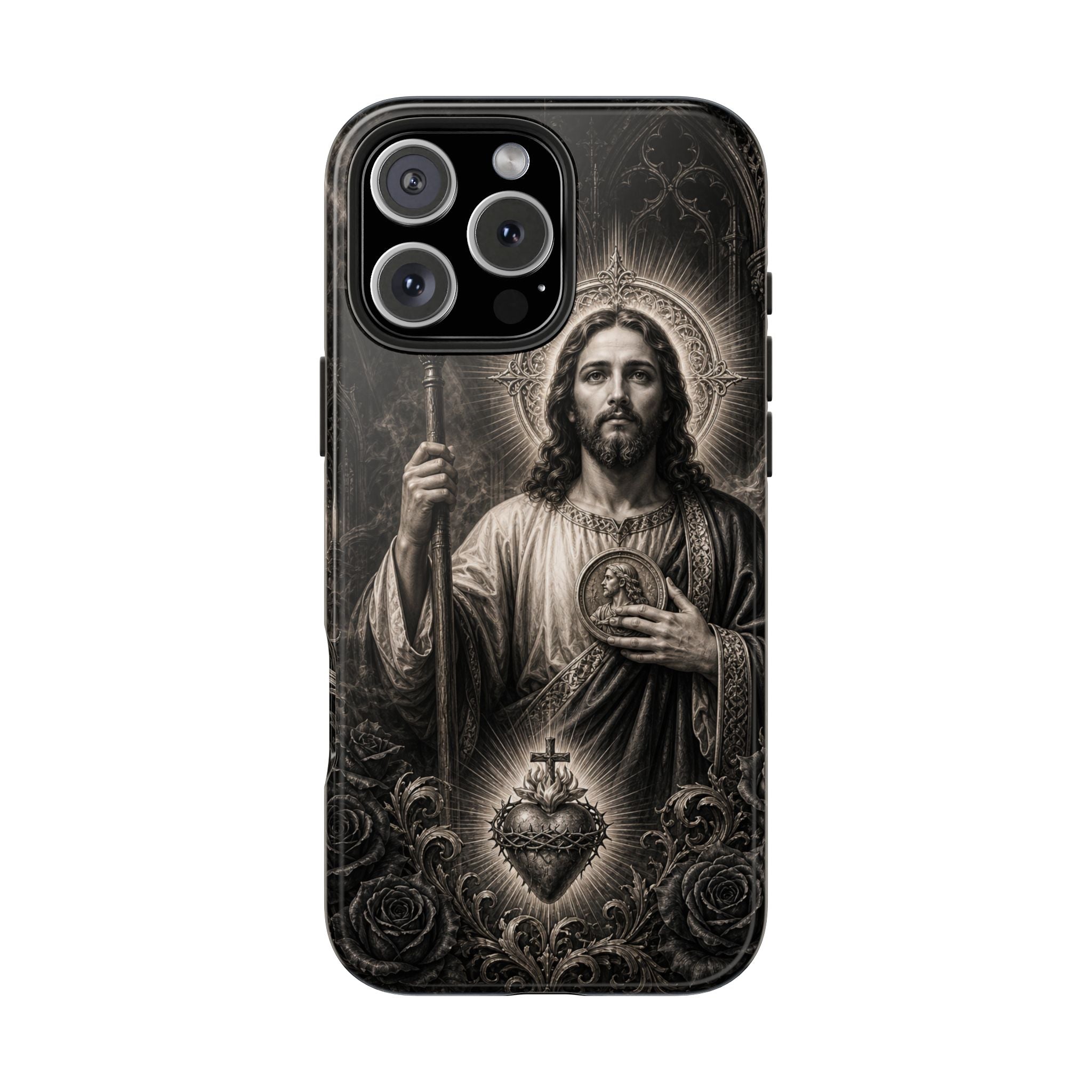 Copy of San Judas Tadeo Emerald & Gold Sacred Heart Tough Phone Case