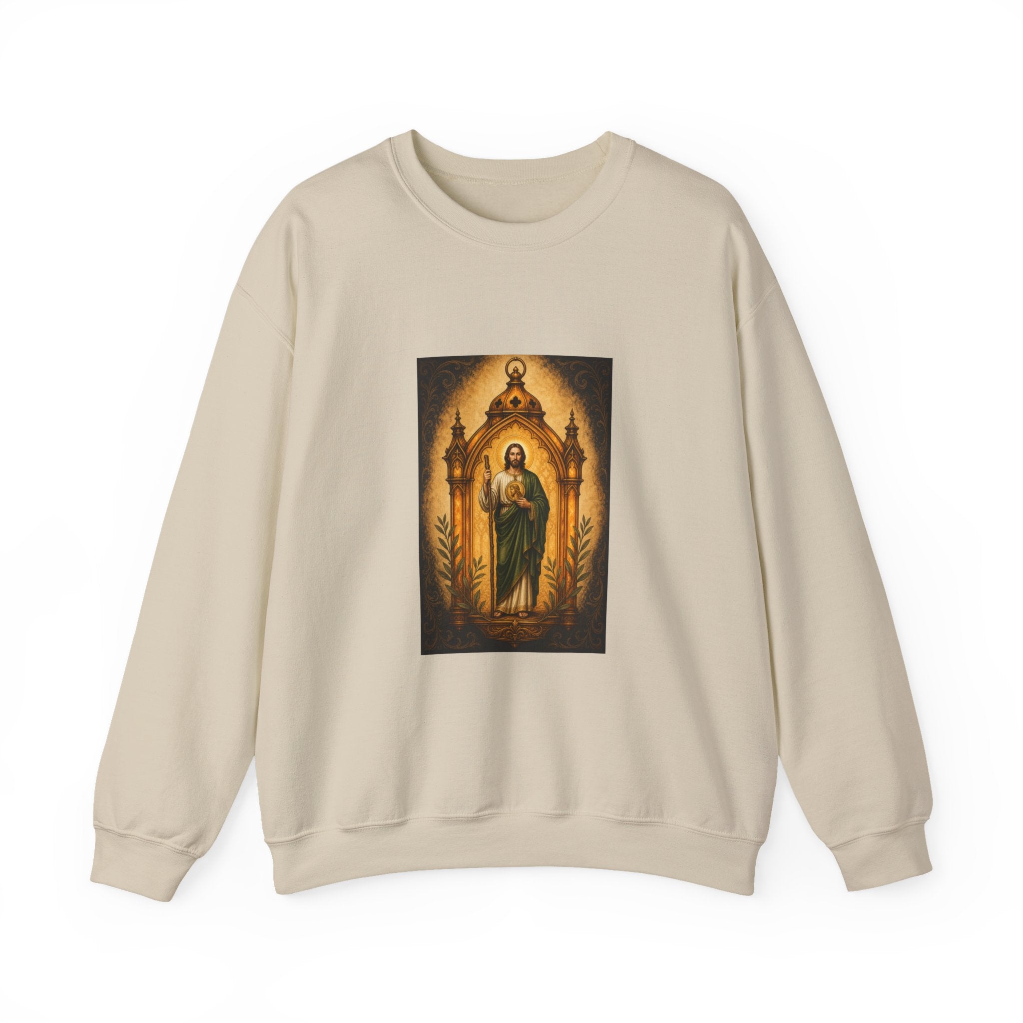 San Judas Tadeo Amber Pilgrim Lantern Crewneck Sweatshirt