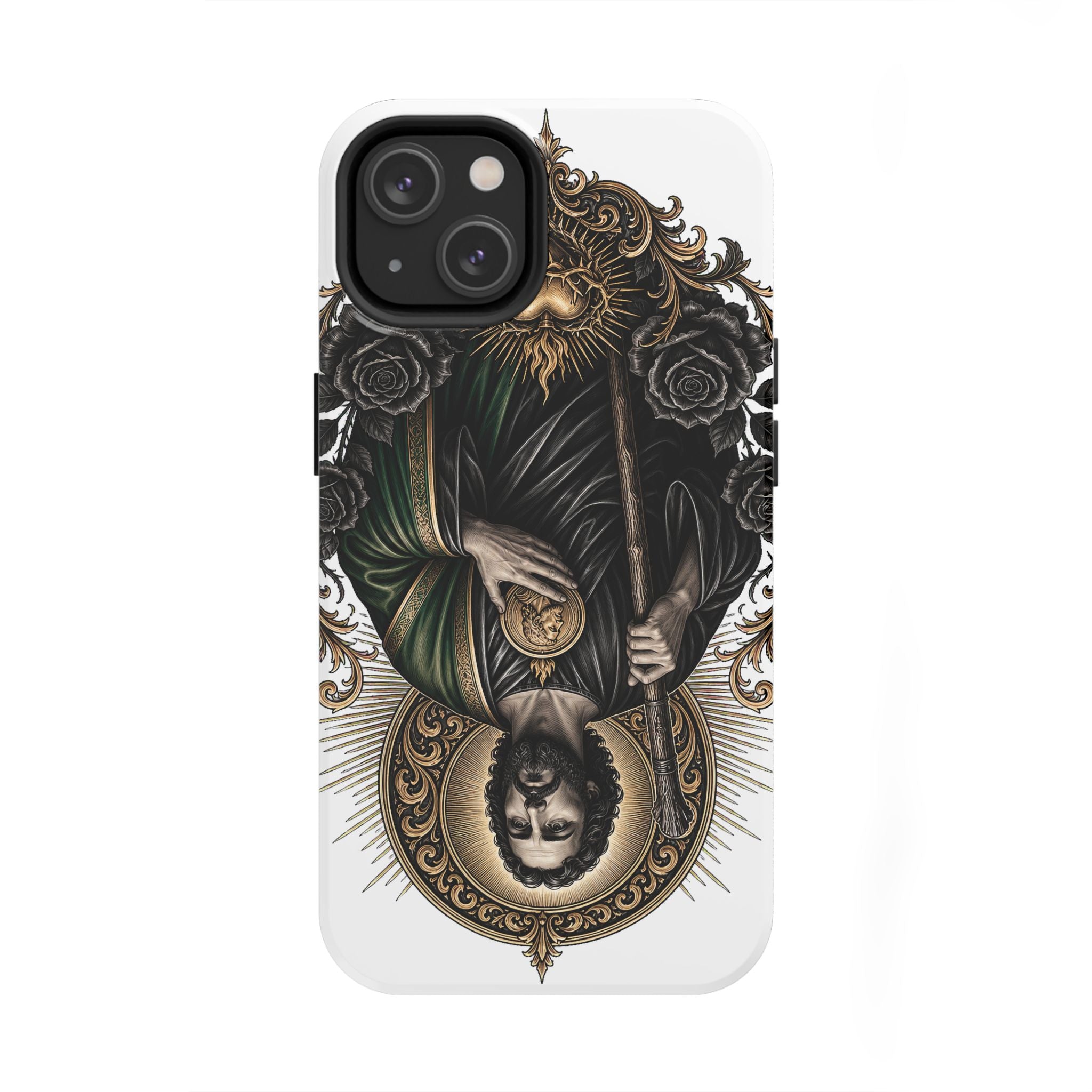 San Judas Tadeo Black & Gold Sacred Heart Tough Phone Case