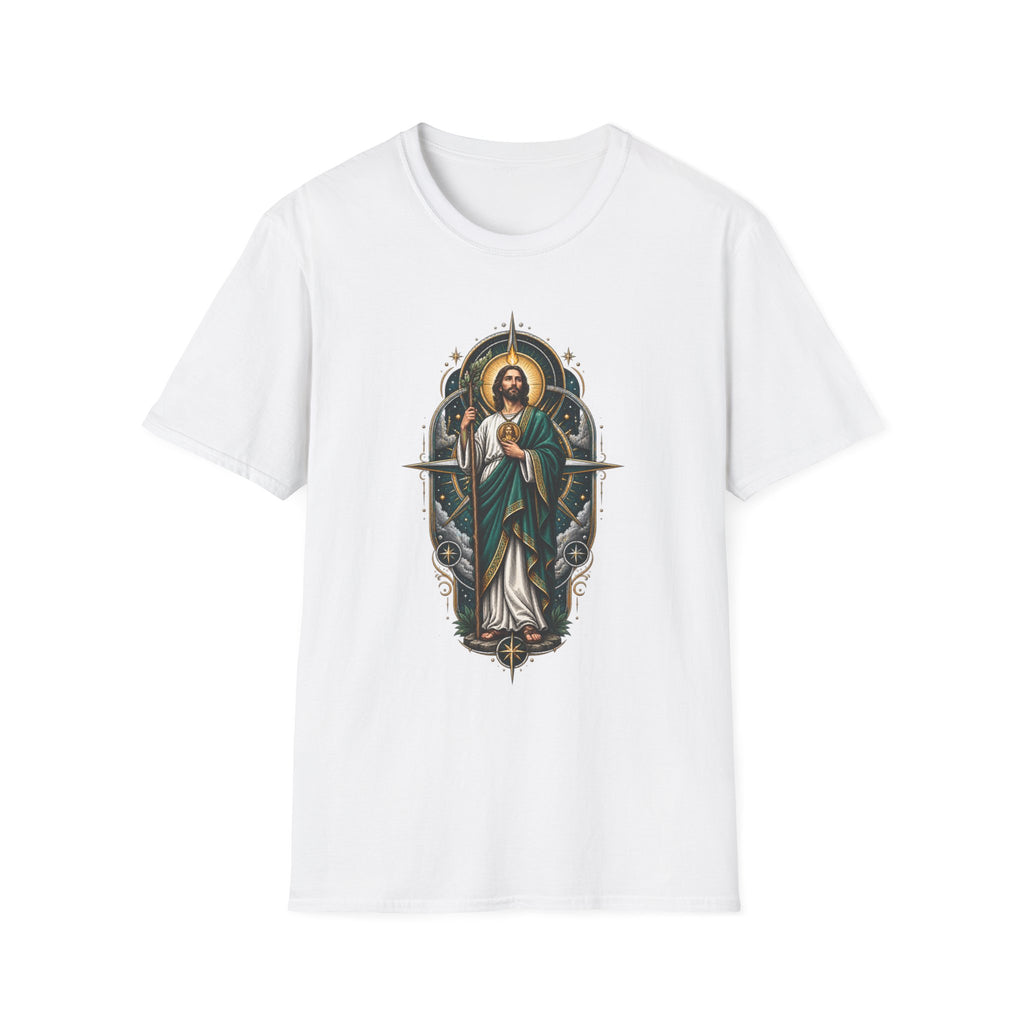 San Judas Tadeo Midnight Compass Unisex T-Shirt product preview, view 3