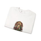 San Judas Tadeo Crimson Rose Window Crewneck Sweatshirt product preview, view 3