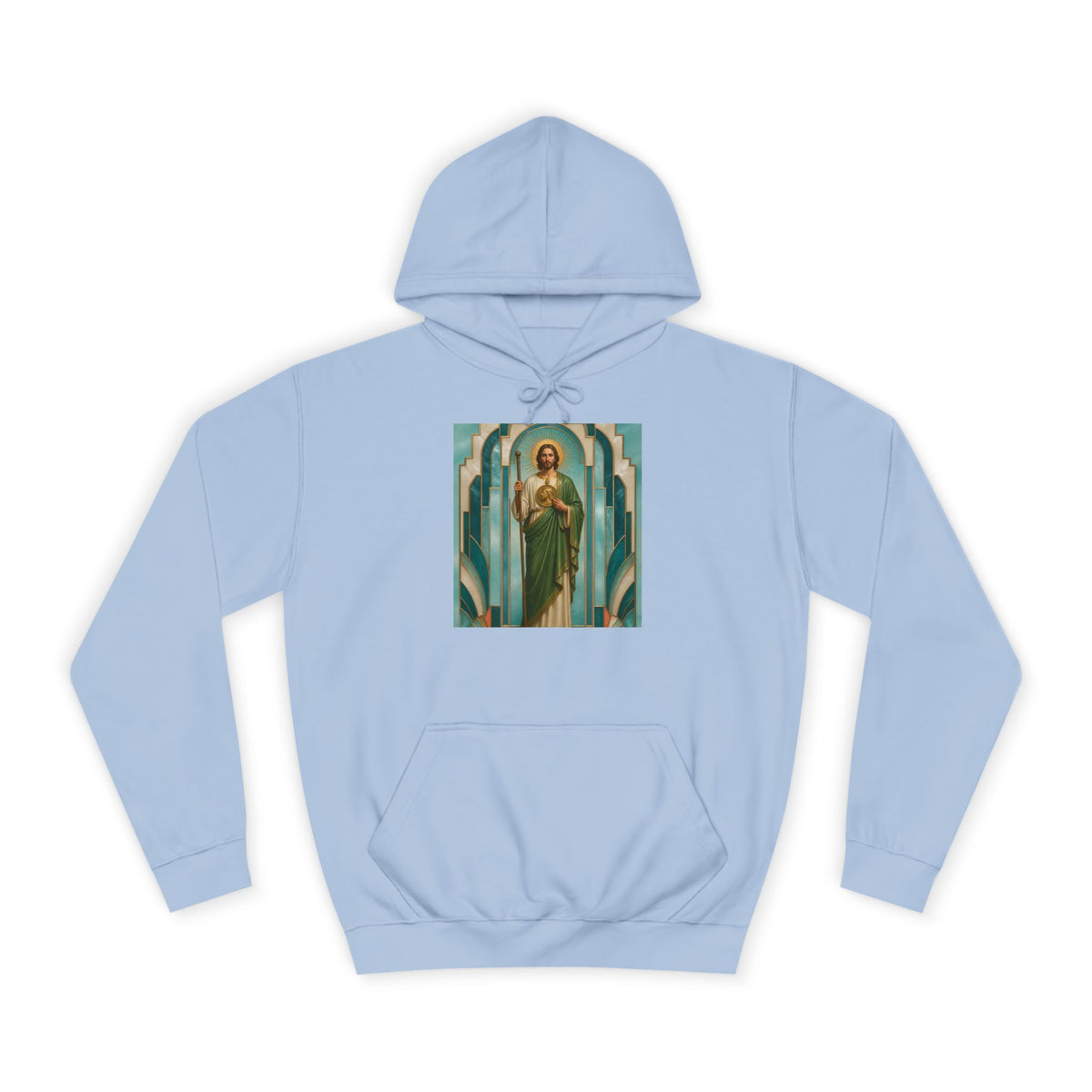 San Judas Tadeo Aqua Radiant Sanctuary Unisex Hoodie