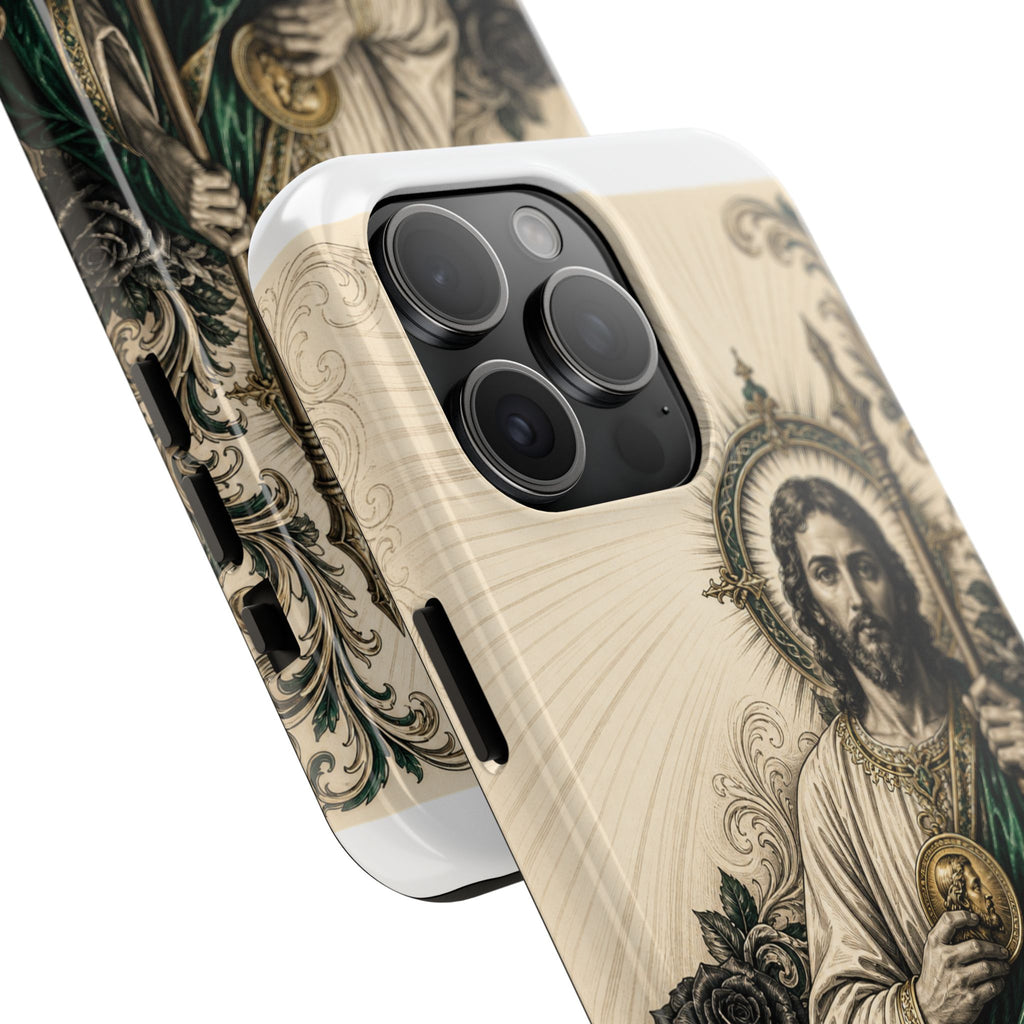 San Judas Tadeo Emerald & Gold Sacred Heart Tough Phone Case