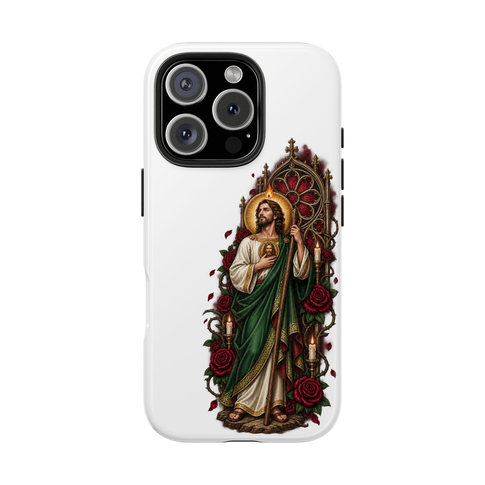 San Judas Tadeo Crimson Rose Window Tough Phone Case product preview, view 5
