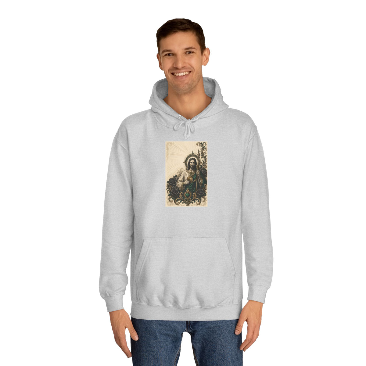 San Judas Tadeo Emerald & Gold Sacred Heart Unisex Hoodie