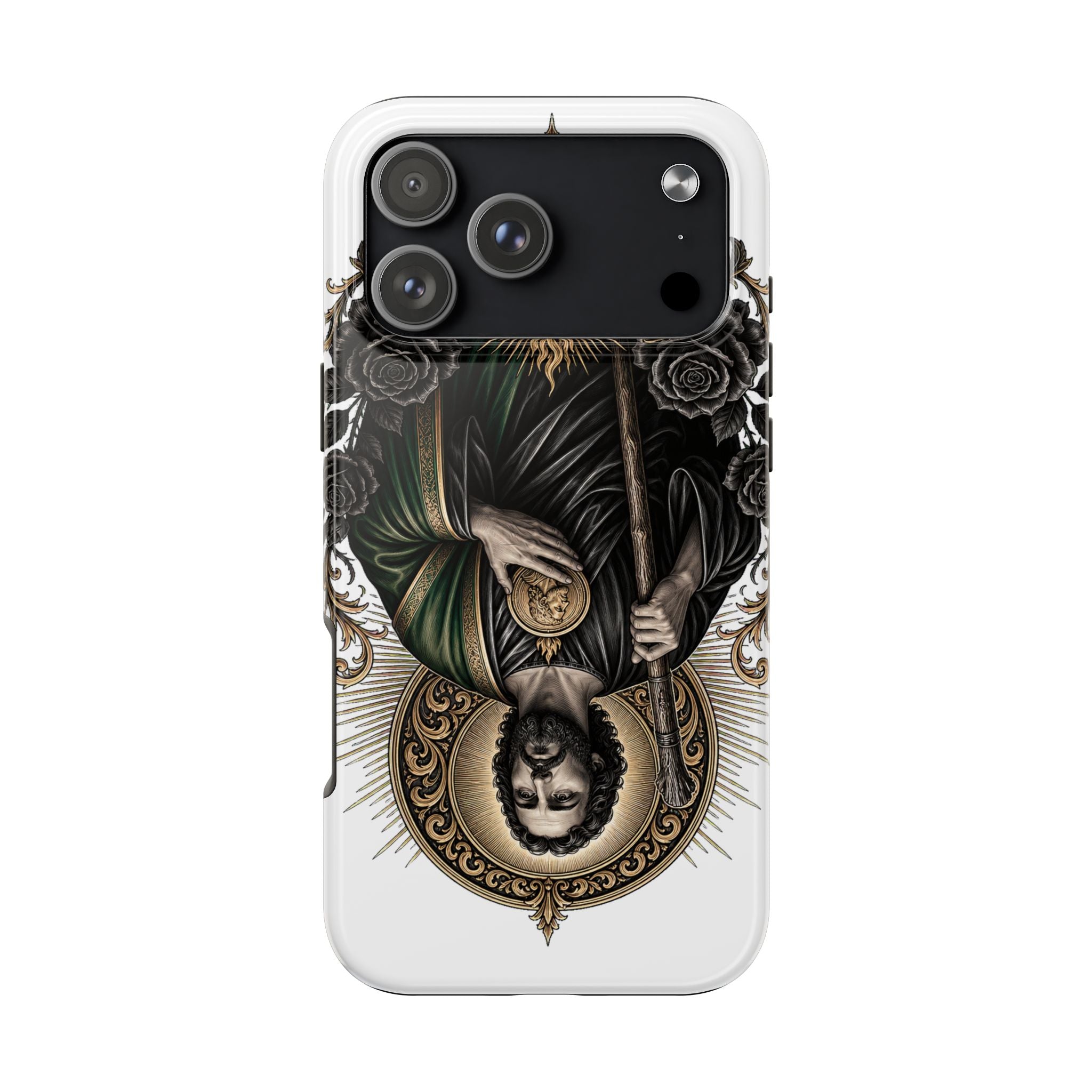 San Judas Tadeo Black & Gold Sacred Heart Tough Phone Case