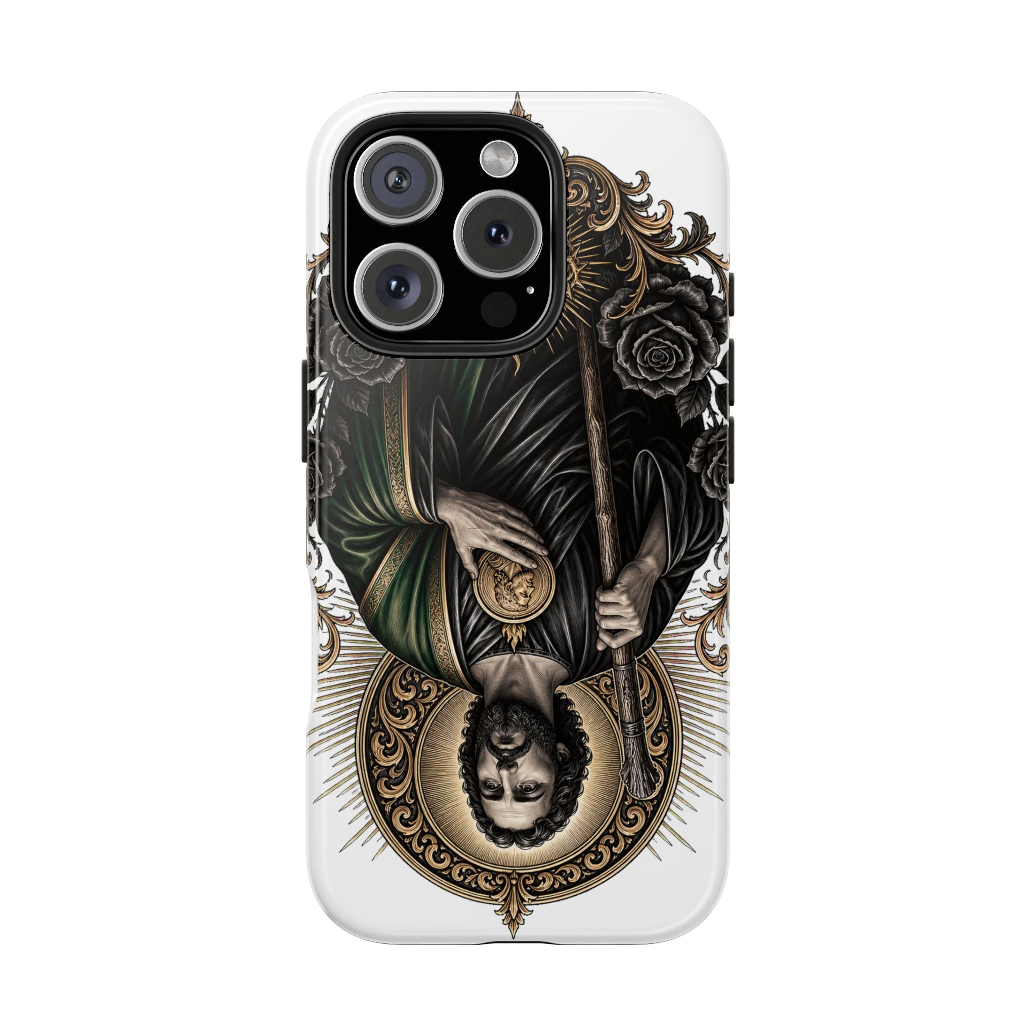 San Judas Tadeo Black & Gold Sacred Heart Tough Phone Case