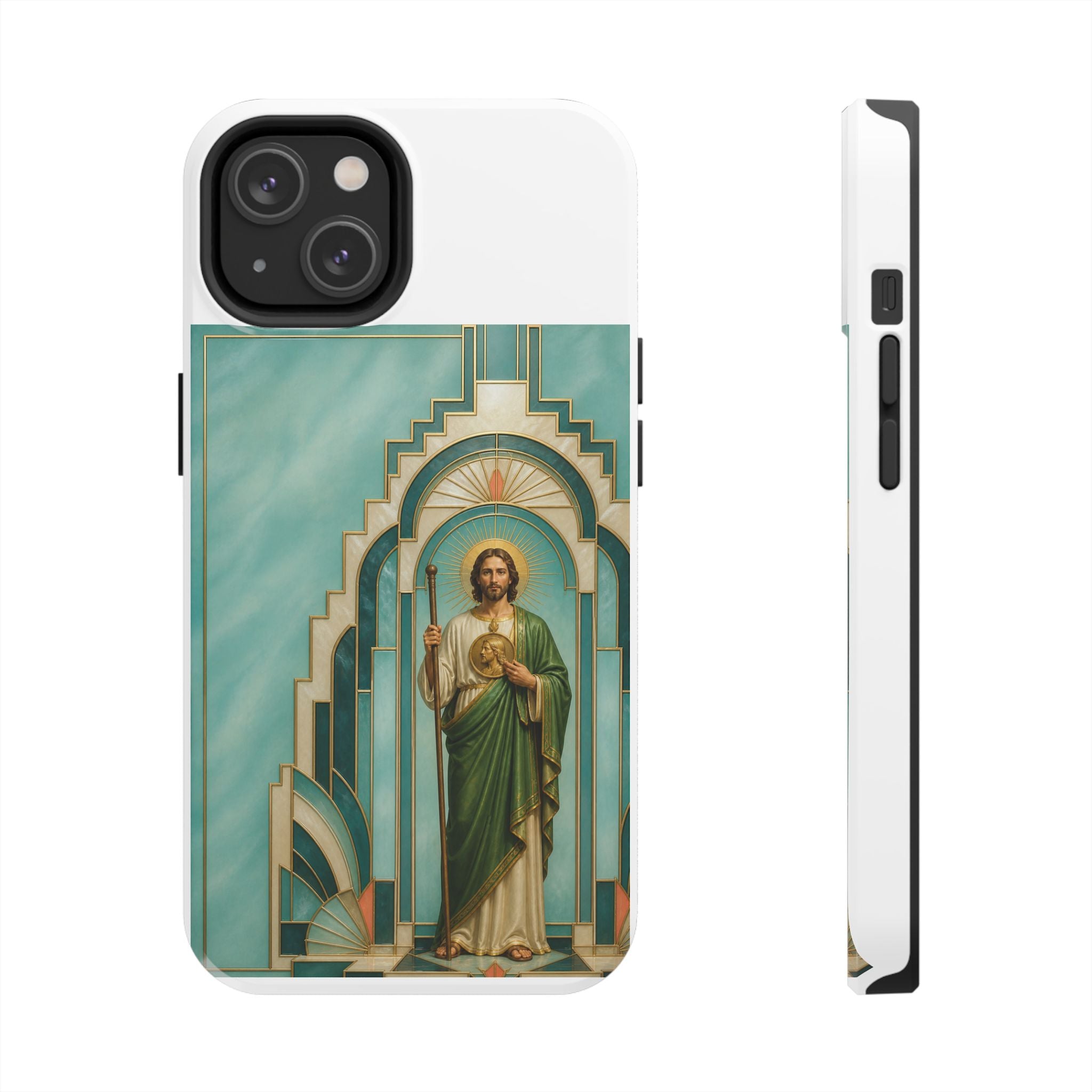 San Judas Tadeo Aqua Radiant Sanctuary Tough Phone Case product preview, view 14