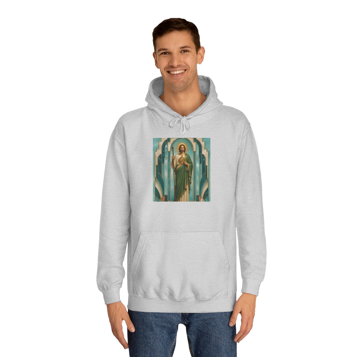 San Judas Tadeo Aqua Radiant Sanctuary Unisex Hoodie