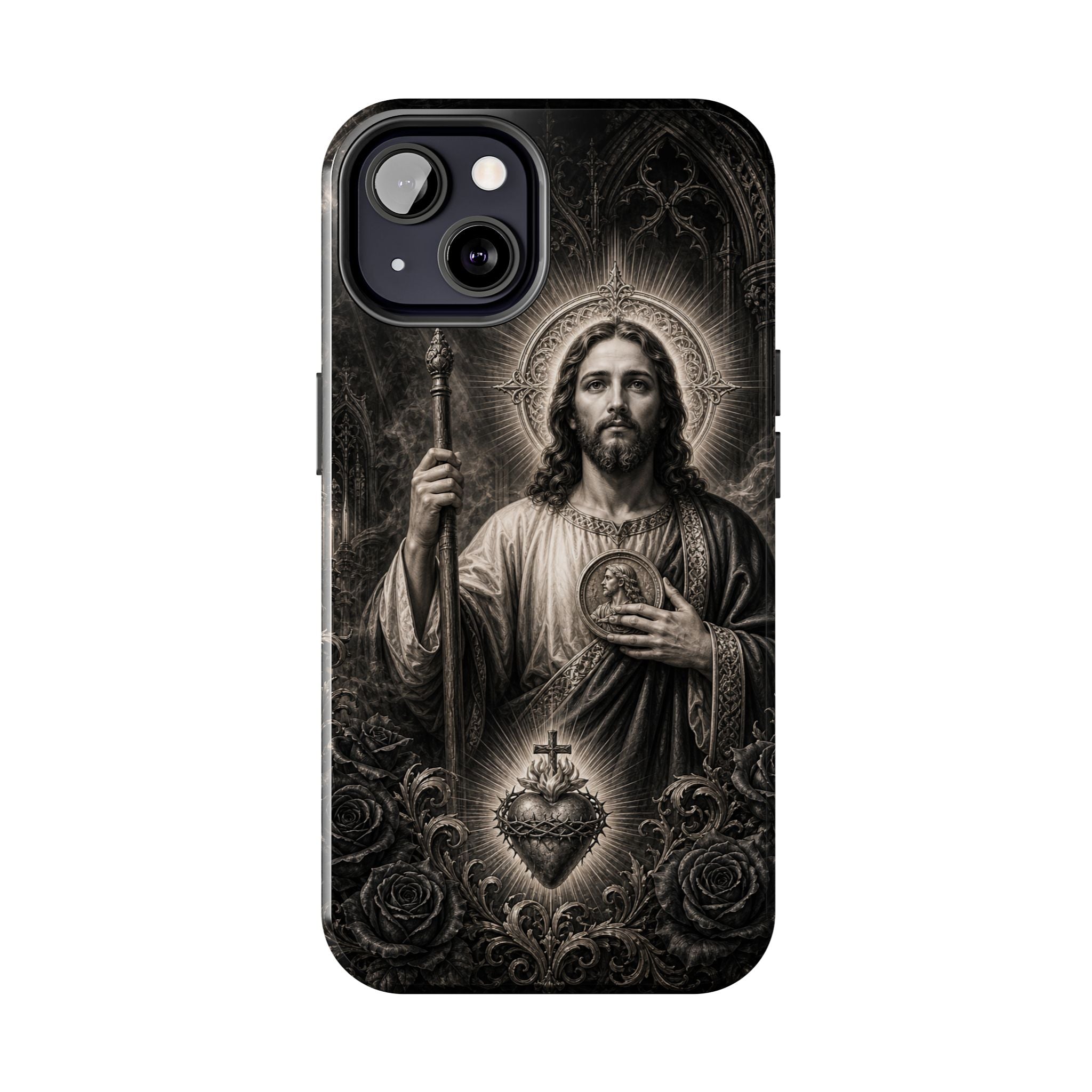 Copy of San Judas Tadeo Emerald & Gold Sacred Heart Tough Phone Case