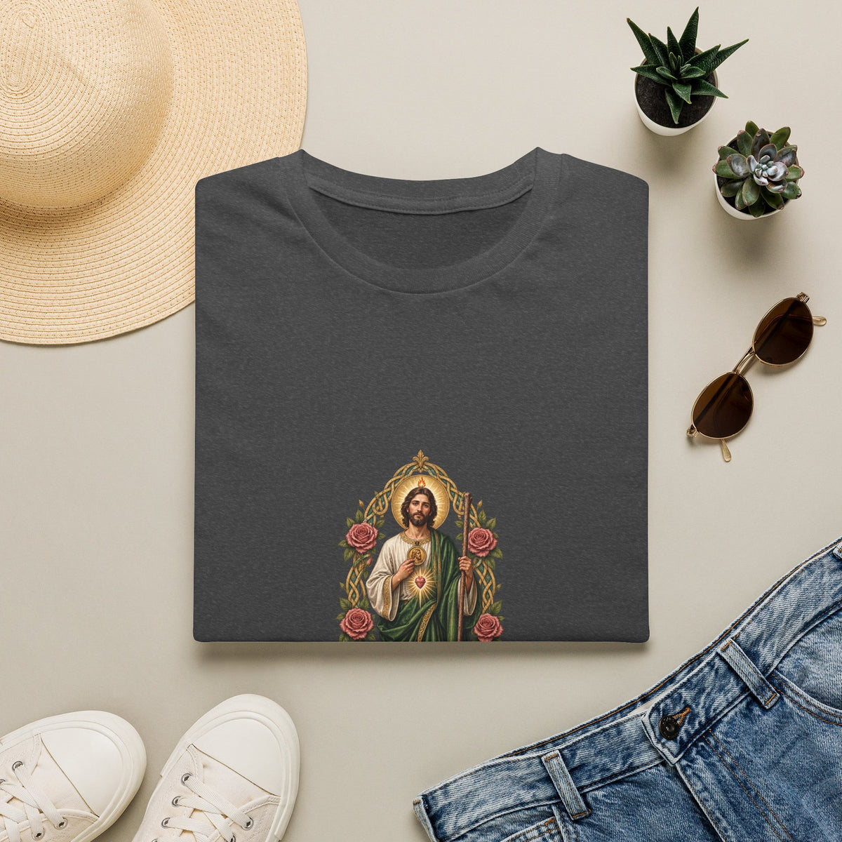 San Judas Rosewater Pilgrim Knot T-Shirt product preview, view 5