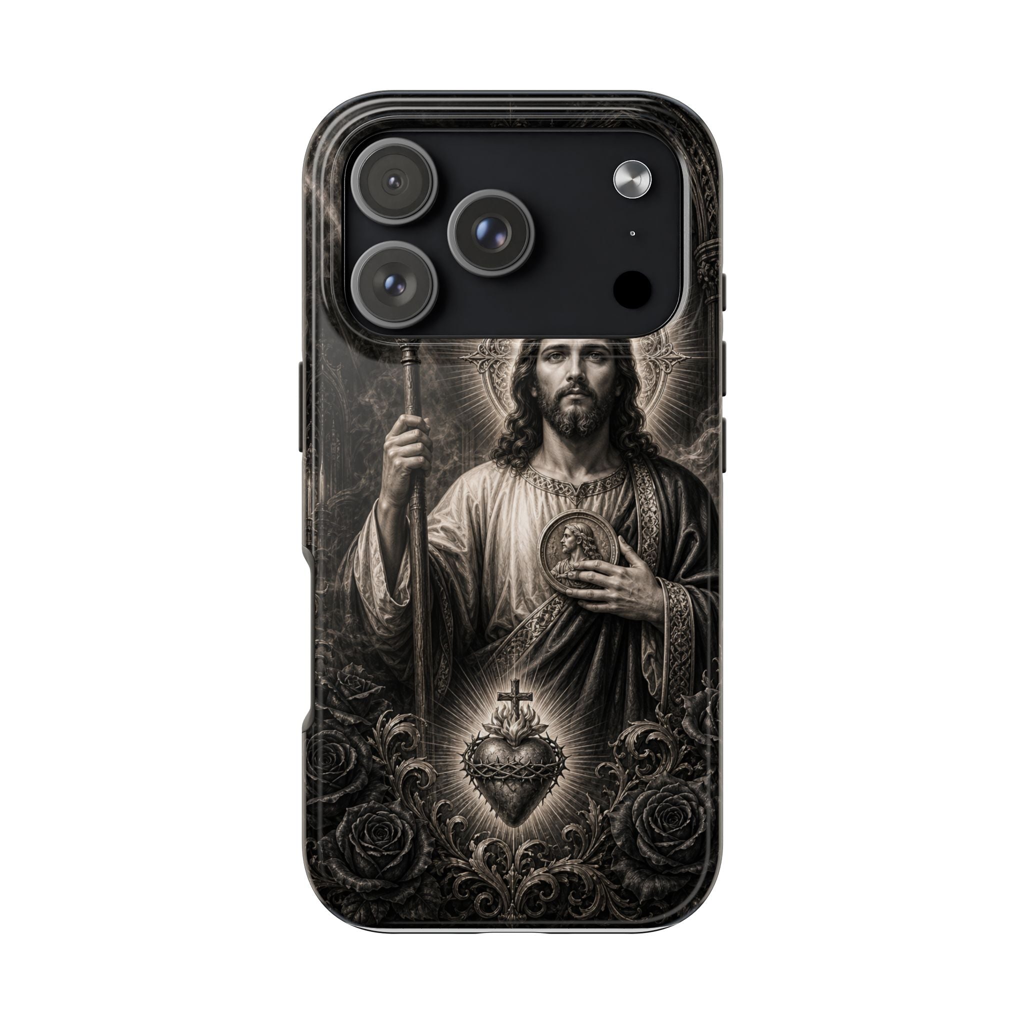 Copy of San Judas Tadeo Emerald & Gold Sacred Heart Tough Phone Case