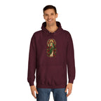 San Judas Tadeo Crimson Rose Window Unisex Hoodie