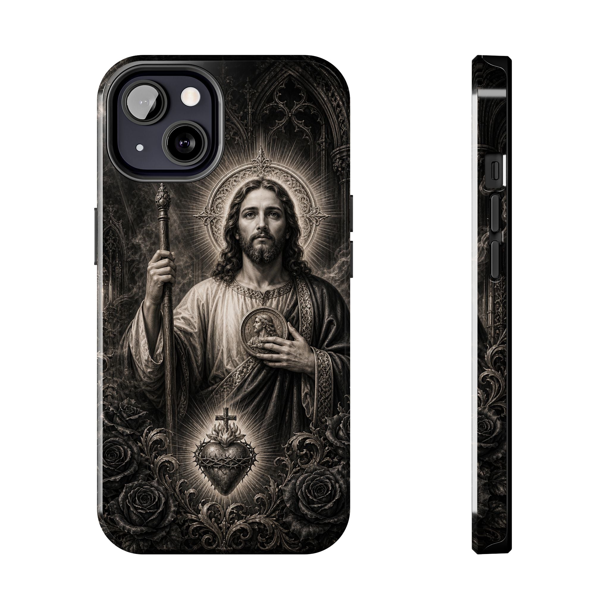 Copy of San Judas Tadeo Emerald & Gold Sacred Heart Tough Phone Case