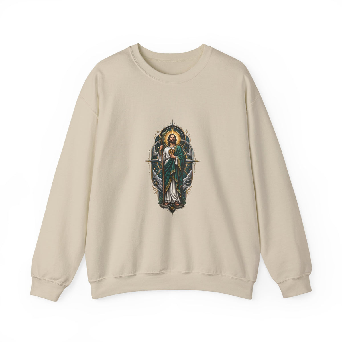 San Judas Tadeo Midnight Compass Crewneck Sweatshirt