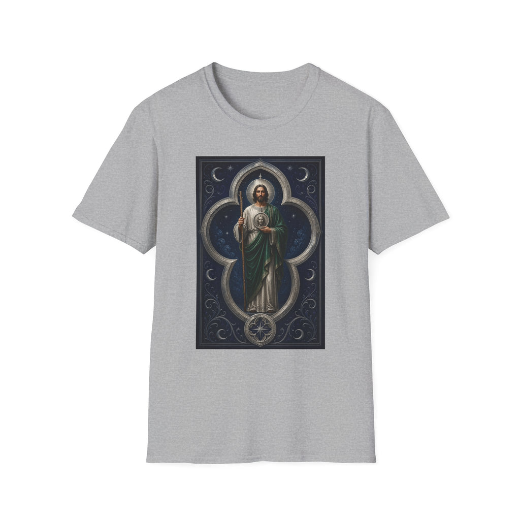 San Judas Tadeo Silver Moon Quatrefoil Unisex T-Shirt