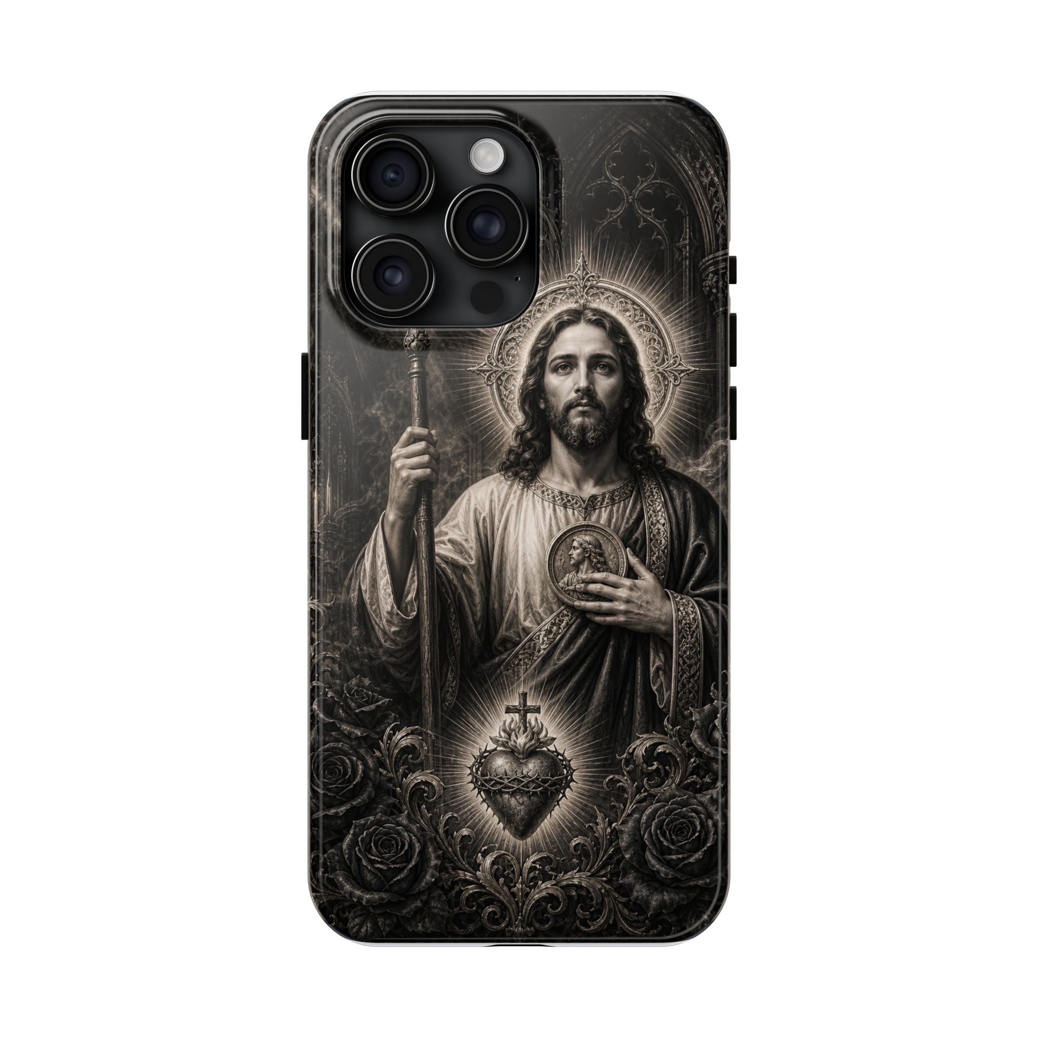 Copy of San Judas Tadeo Emerald & Gold Sacred Heart Tough Phone Case