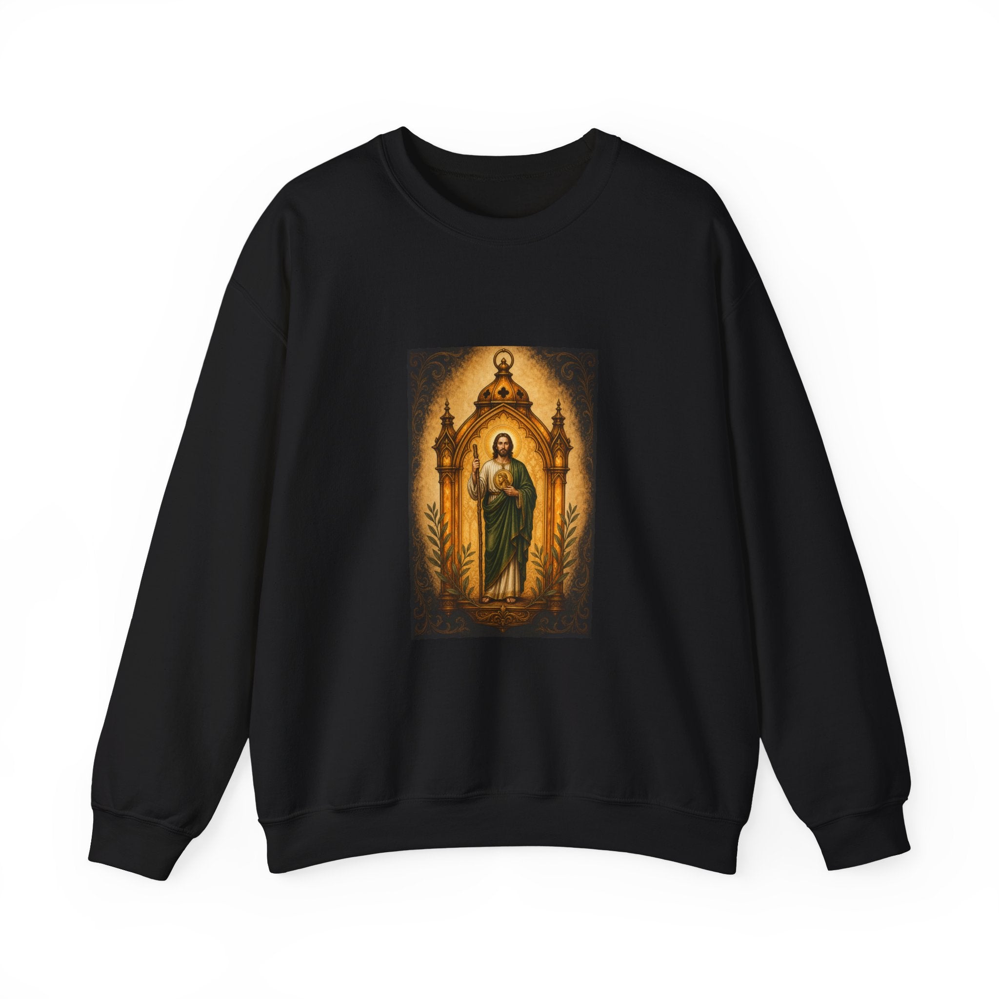San Judas Tadeo Amber Pilgrim Lantern Crewneck Sweatshirt