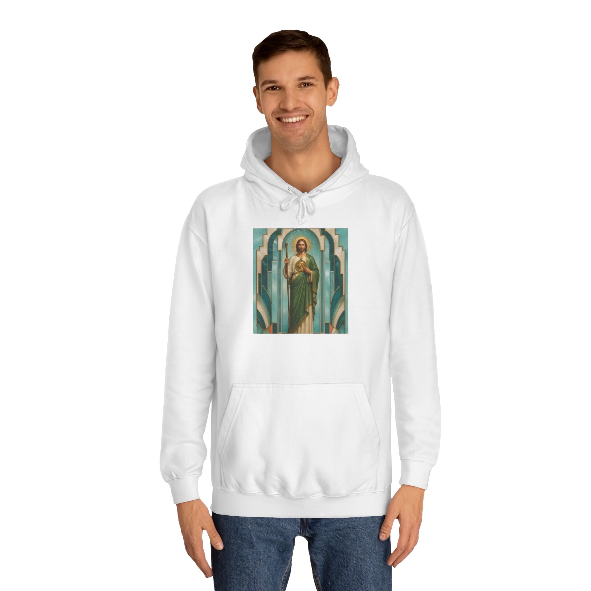 San Judas Tadeo Aqua Radiant Sanctuary Unisex Hoodie