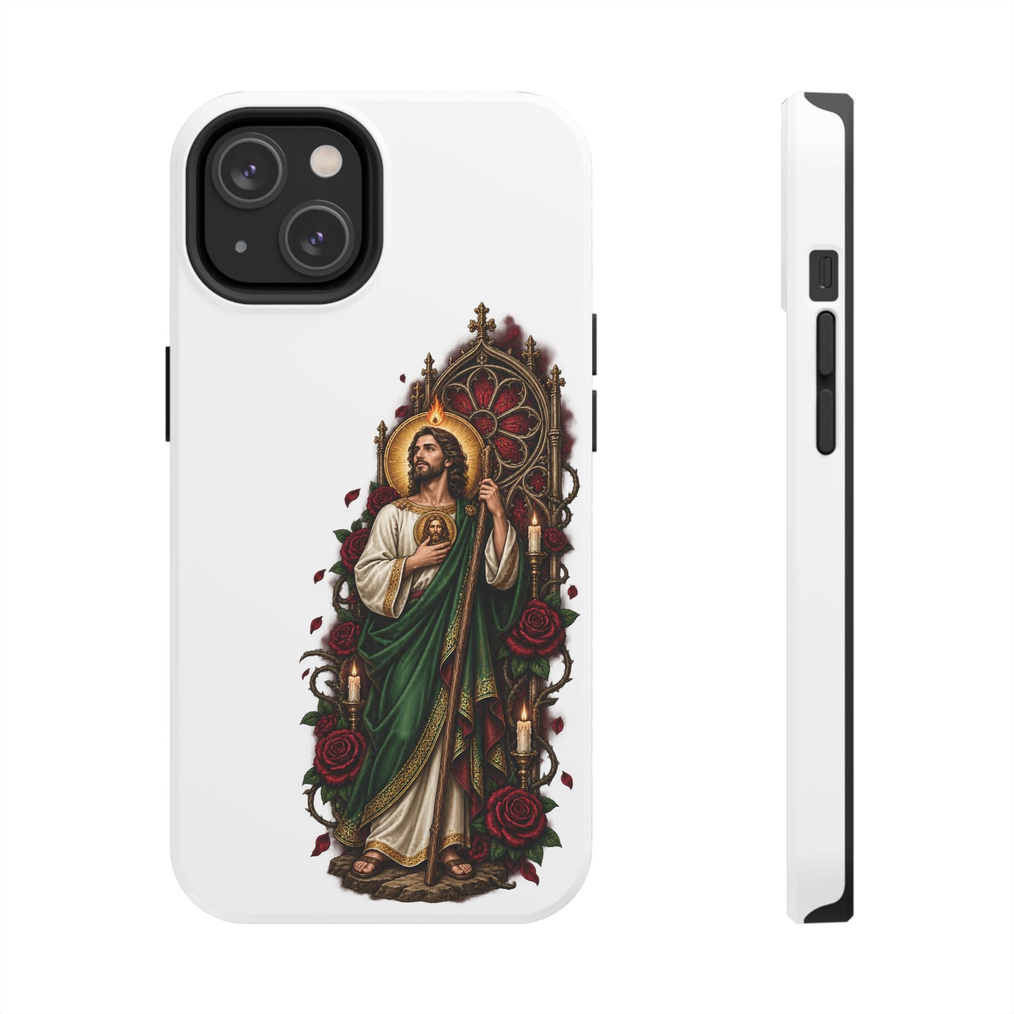 San Judas Tadeo Crimson Rose Window Tough Phone Case product preview, view 14