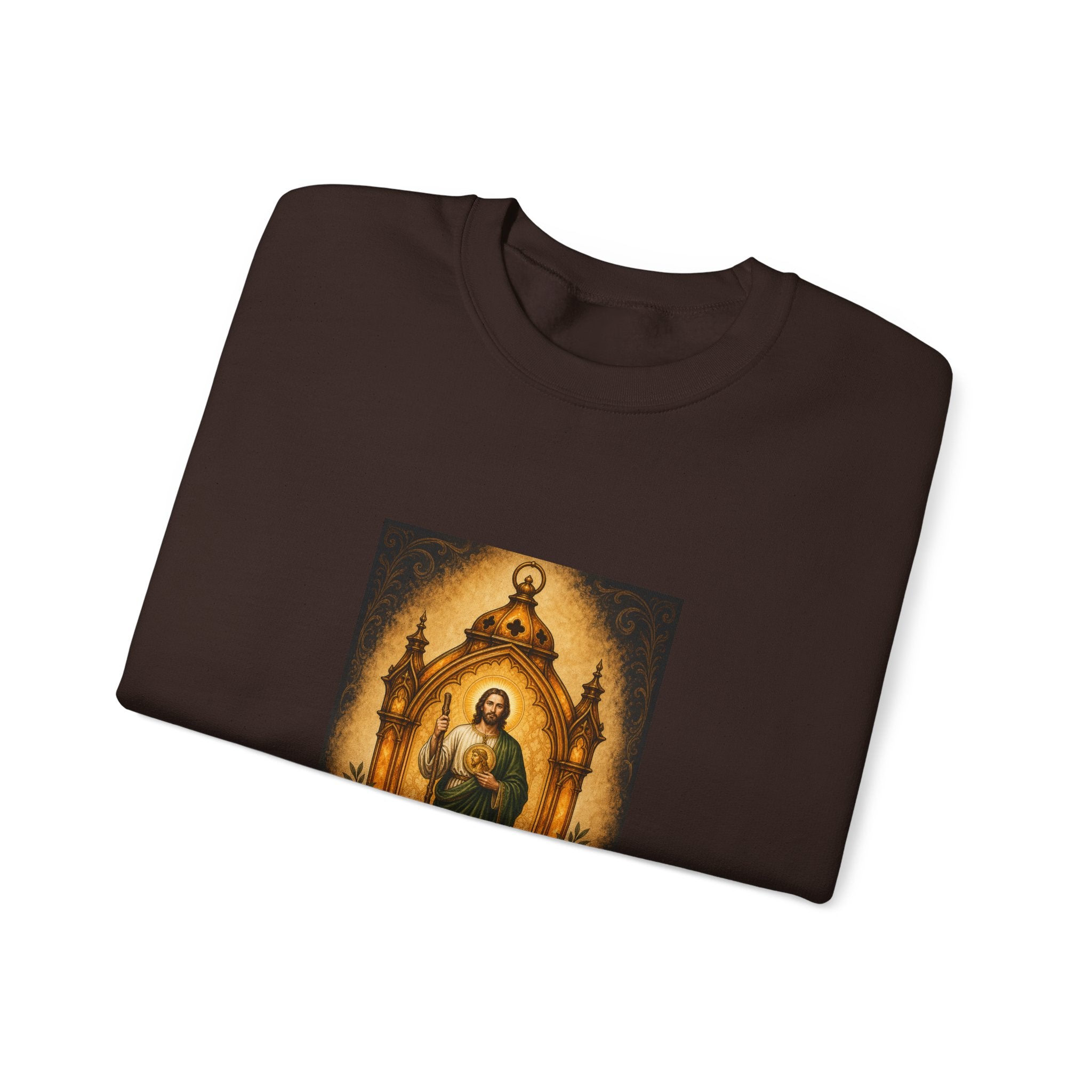 San Judas Tadeo Amber Pilgrim Lantern Crewneck Sweatshirt