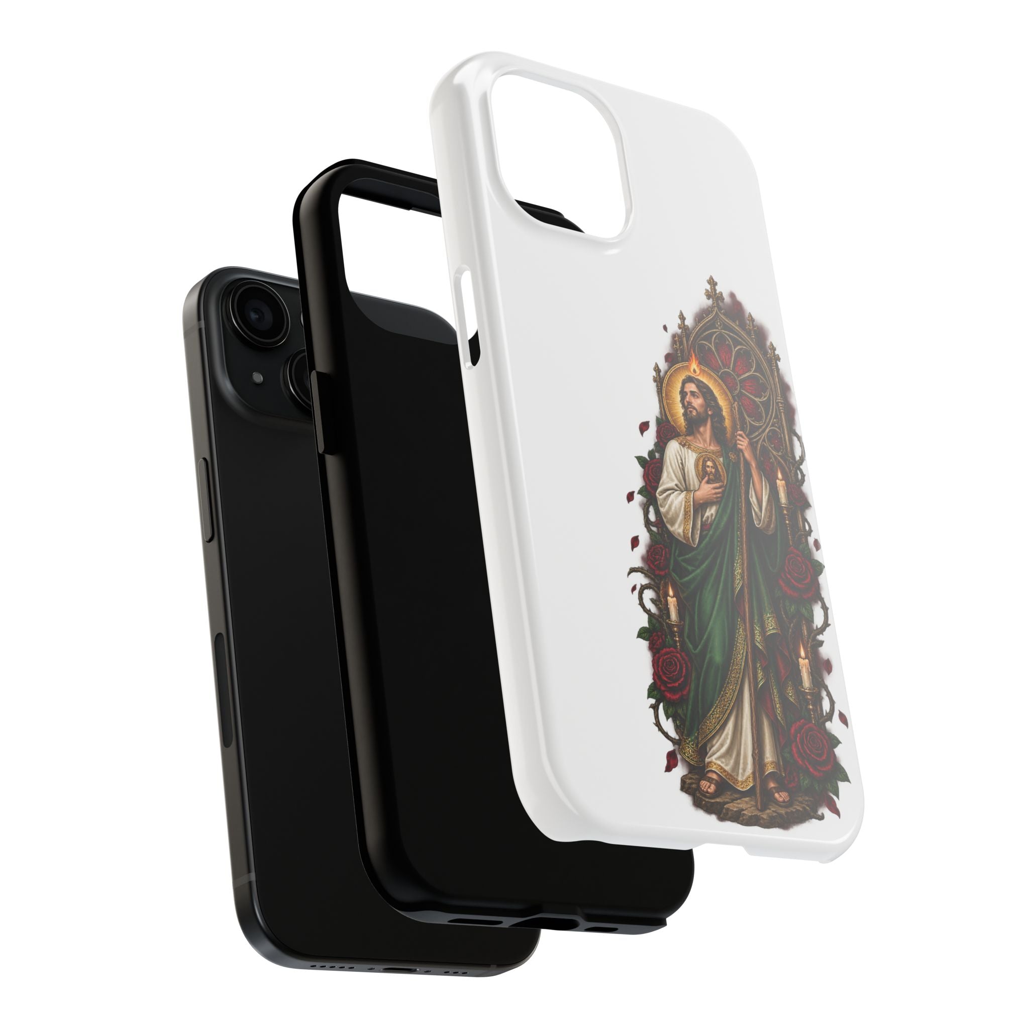 San Judas Tadeo Crimson Rose Window Tough Phone Case product preview, view 18