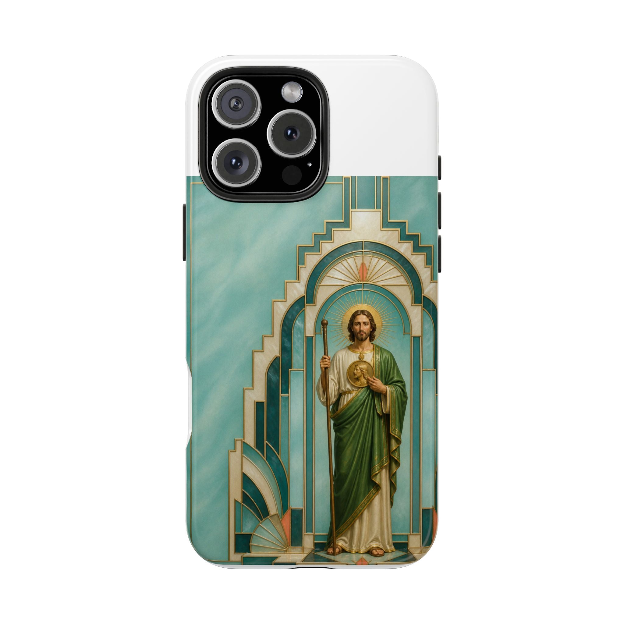 San Judas Tadeo Aqua Radiant Sanctuary Tough Phone Case product preview, view 6