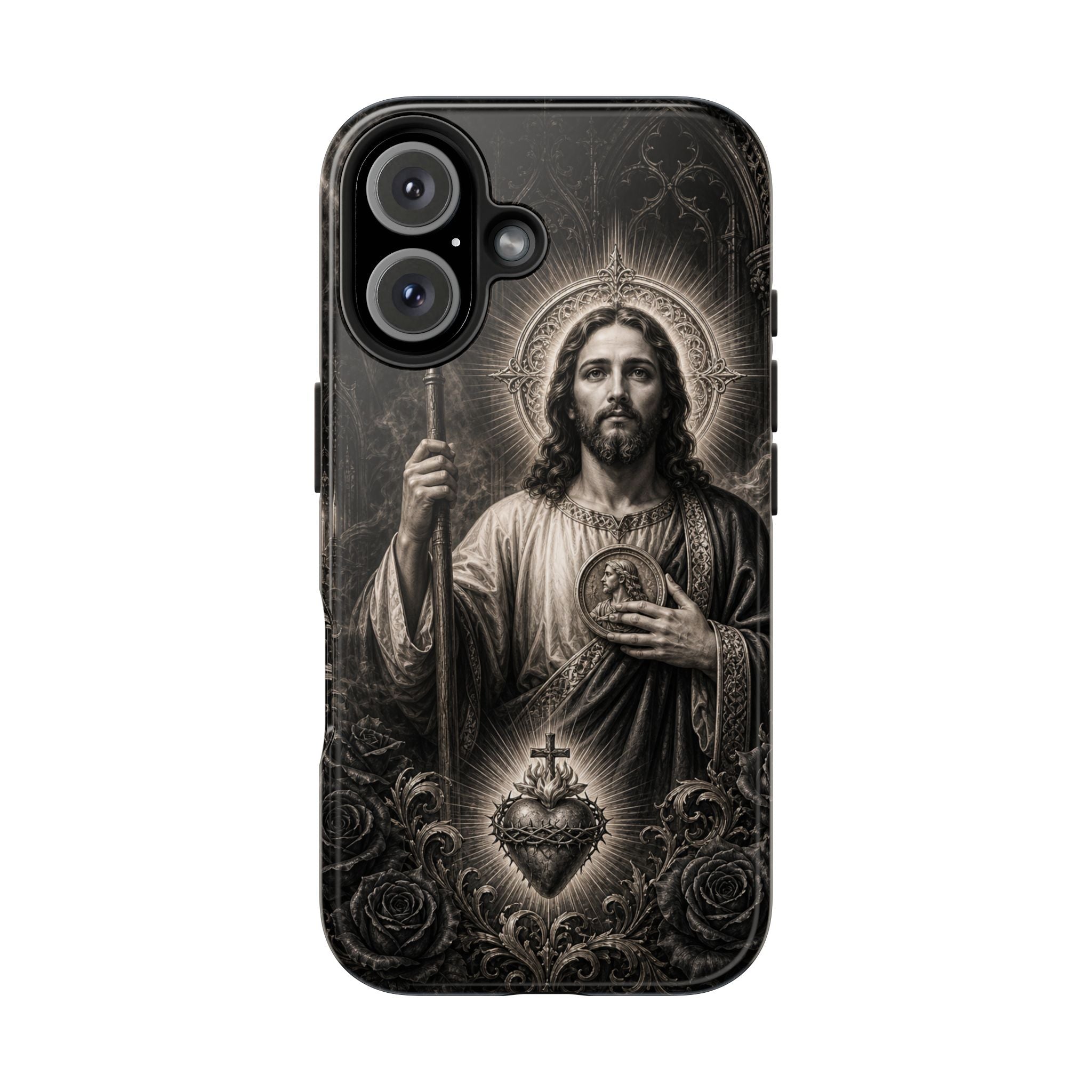 Copy of San Judas Tadeo Emerald & Gold Sacred Heart Tough Phone Case