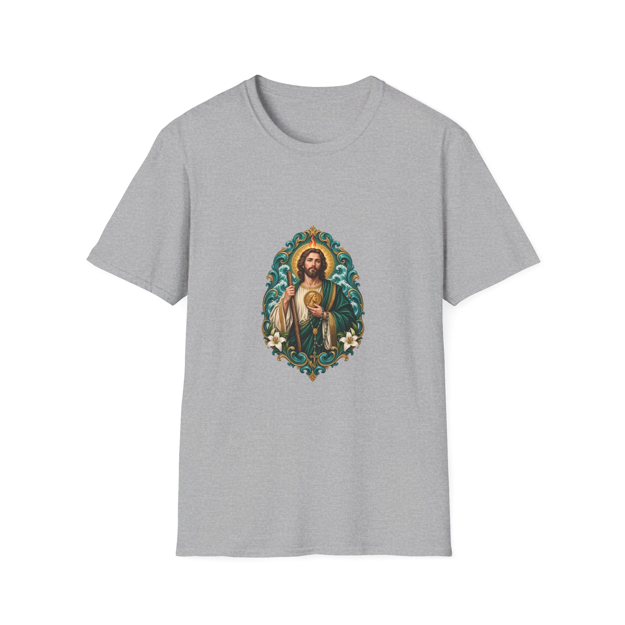 San Judas Teal Rosary Harbor T-Shirt product preview, view 16